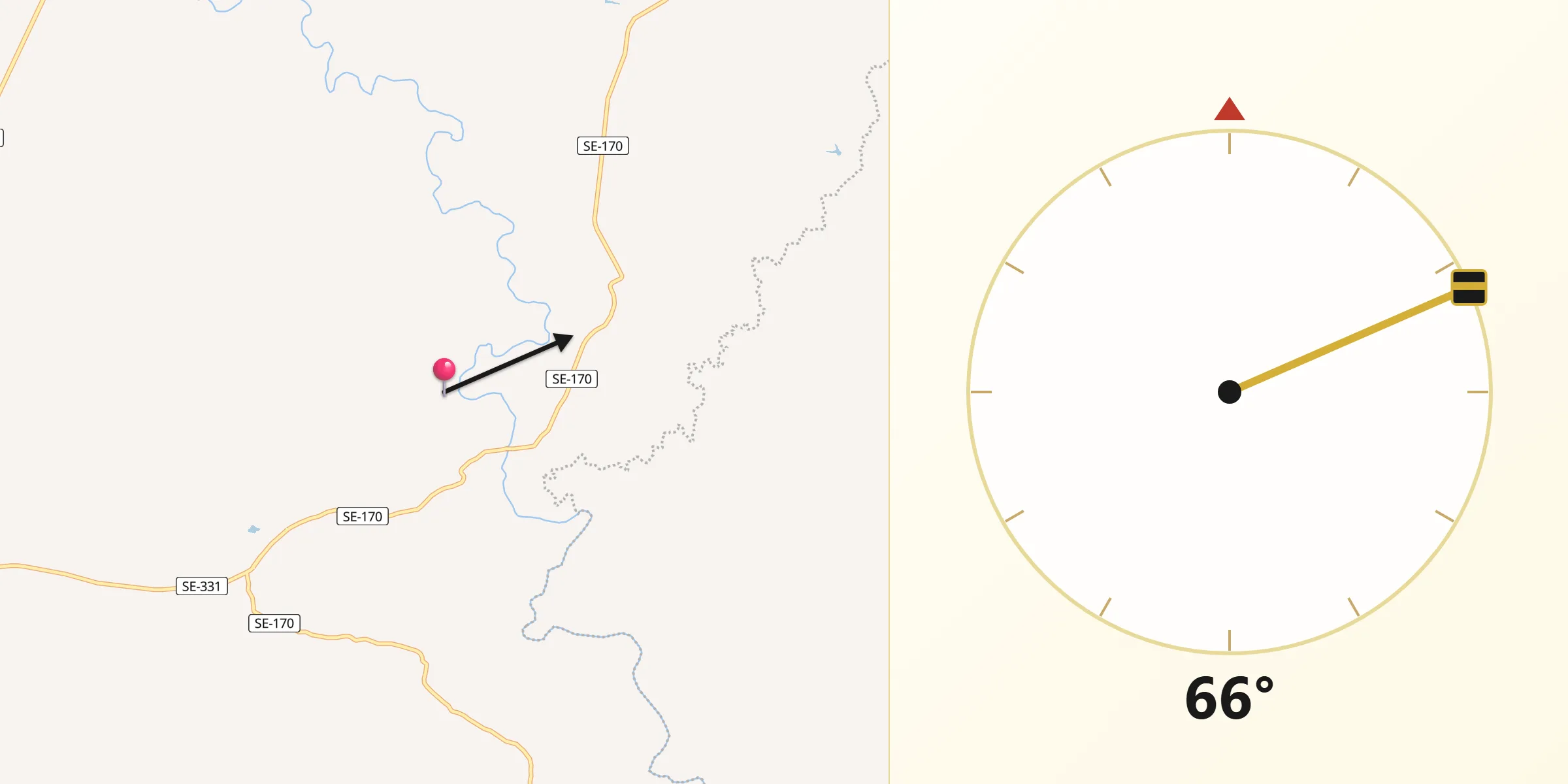 Direção da Qibla a partir de São Miguel do Aleixo