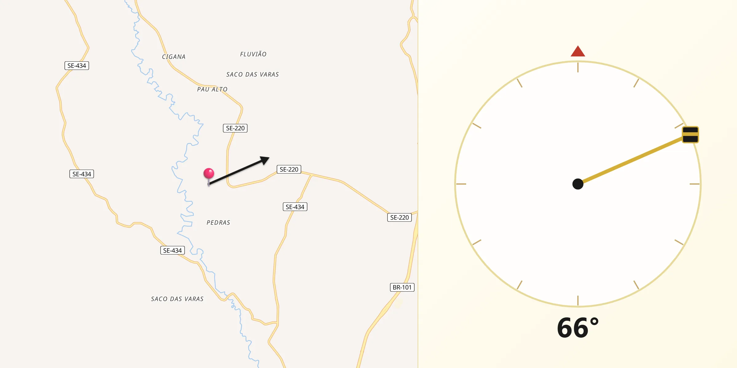 Direção da Qibla a partir de Muribeca