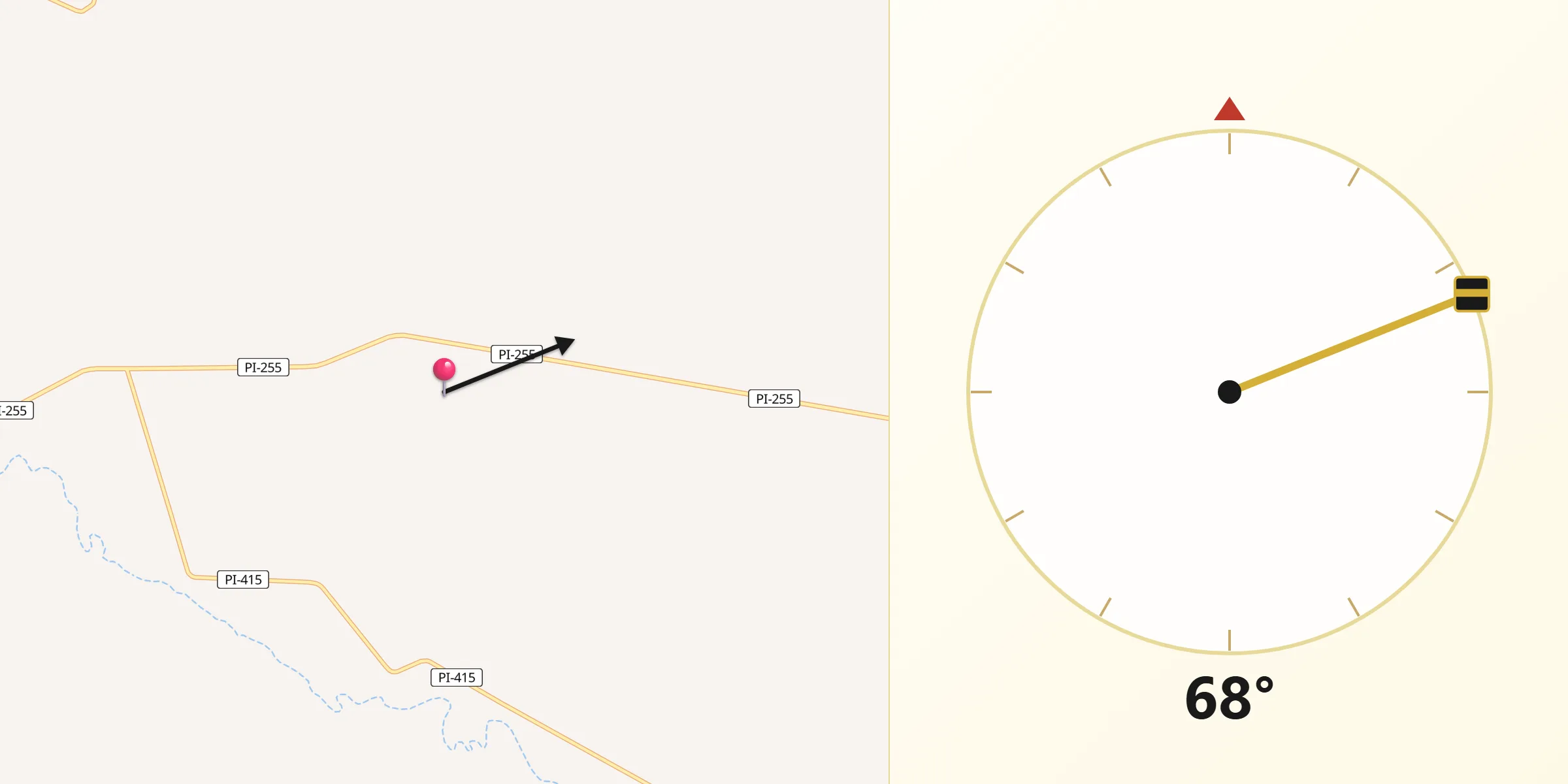 Direção da Qibla a partir de Corrente