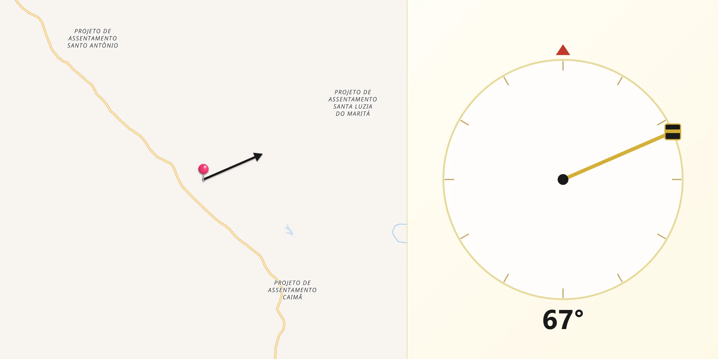 Direção da Qibla a partir de Adustina