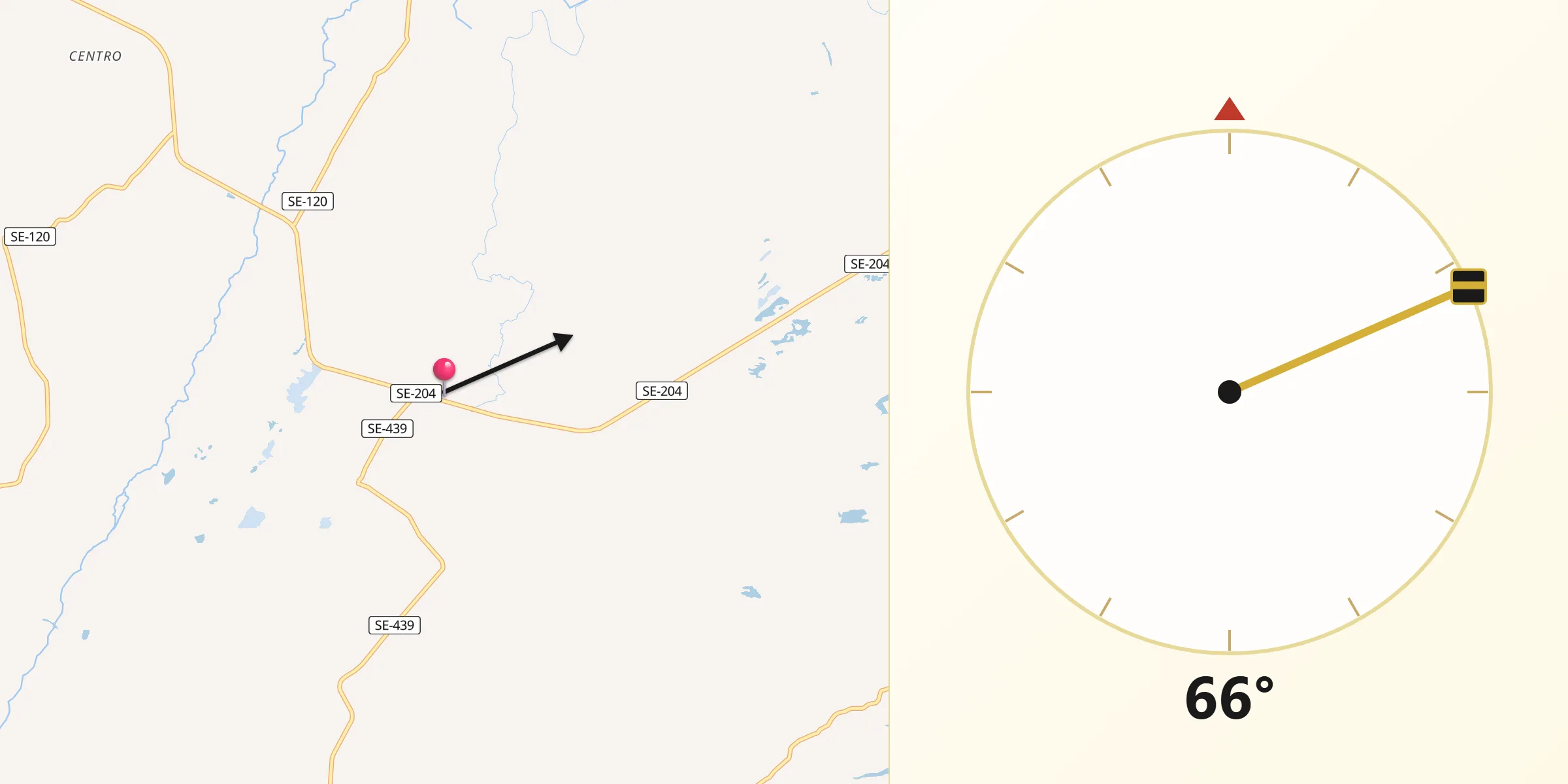 Direção da Qibla a partir de Pacatuba