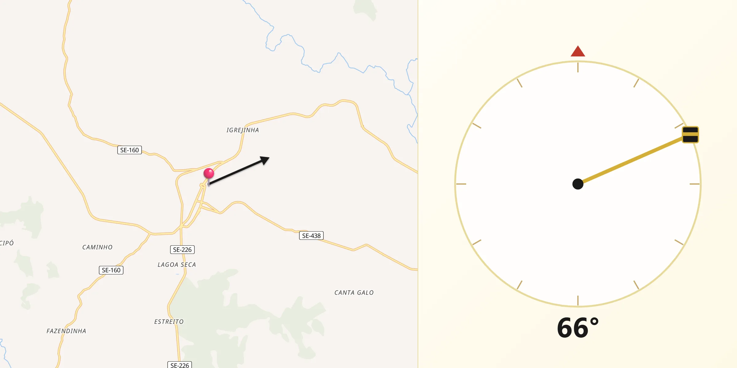 Direção da Qibla a partir de Capela