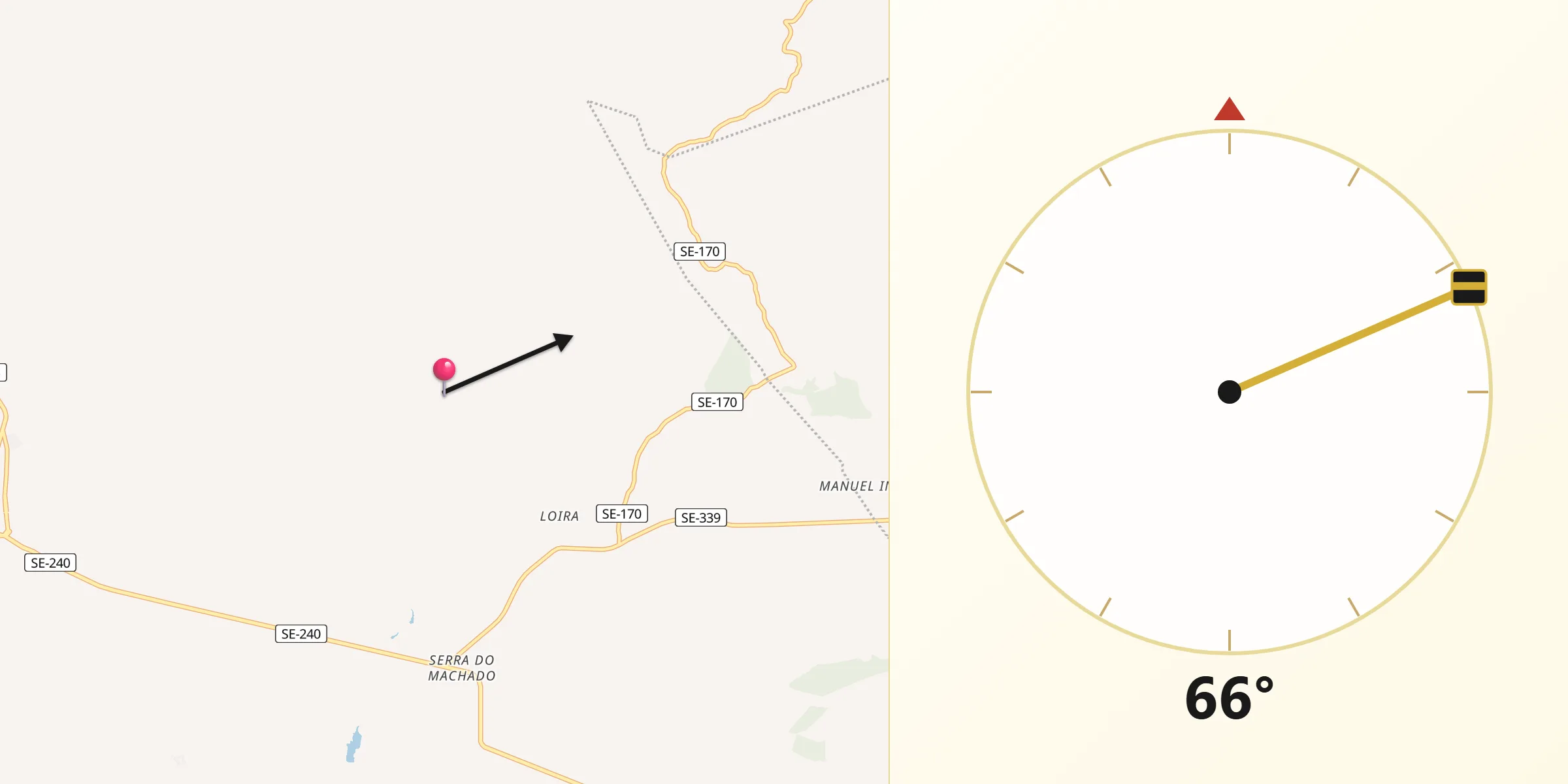 Direção da Qibla a partir de Ribeirópolis