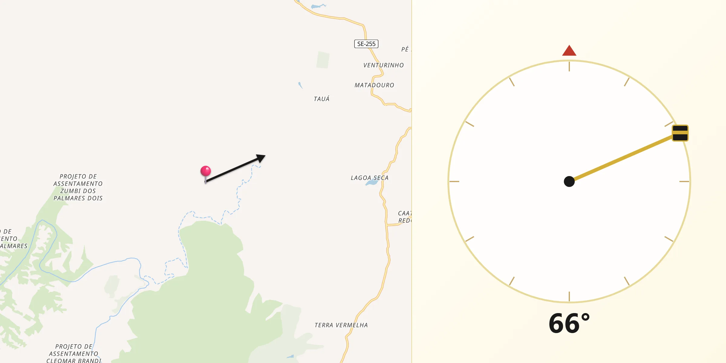 Direção da Qibla a partir de Macambira