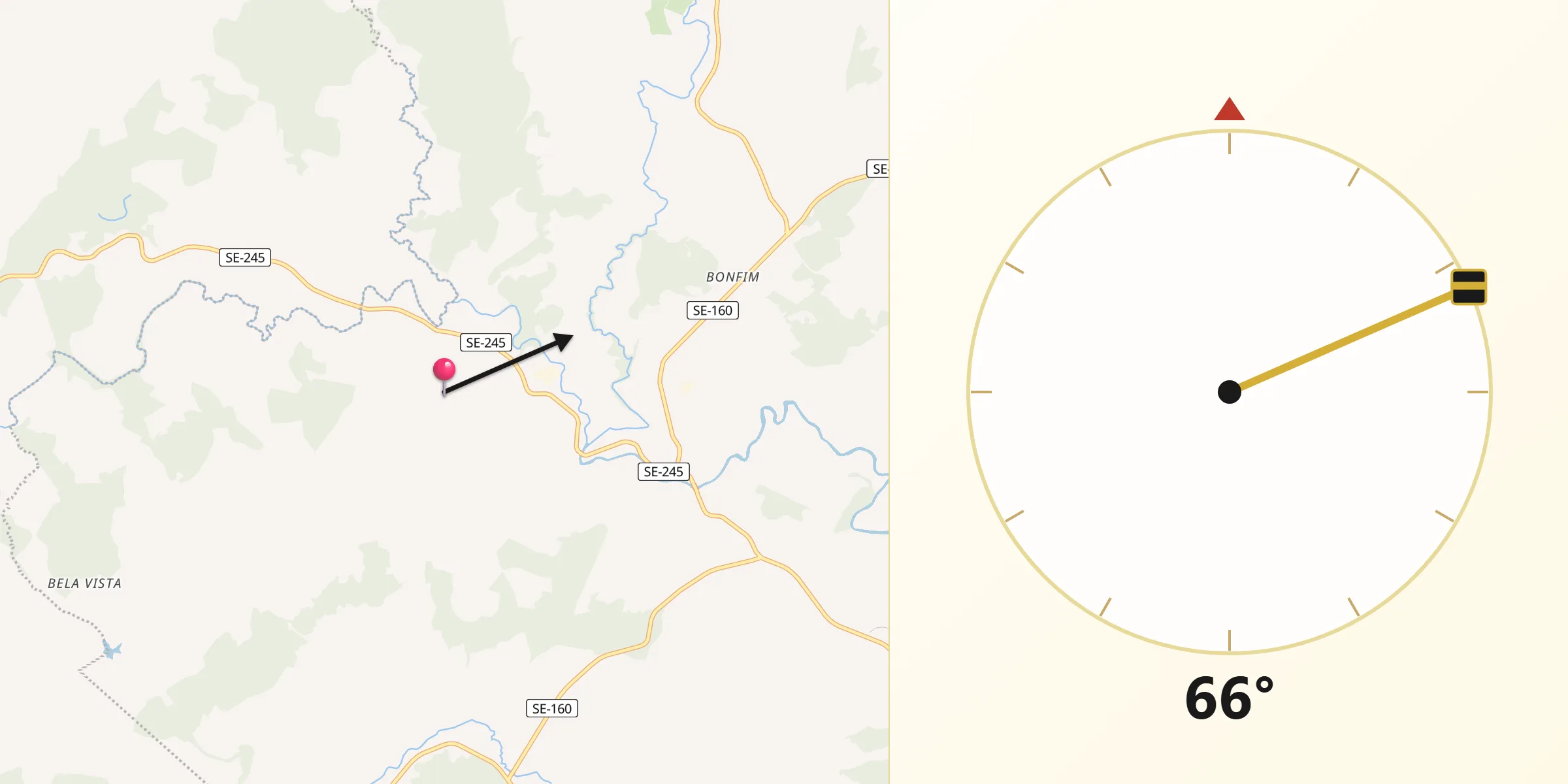 Direção da Qibla a partir de Riachuelo