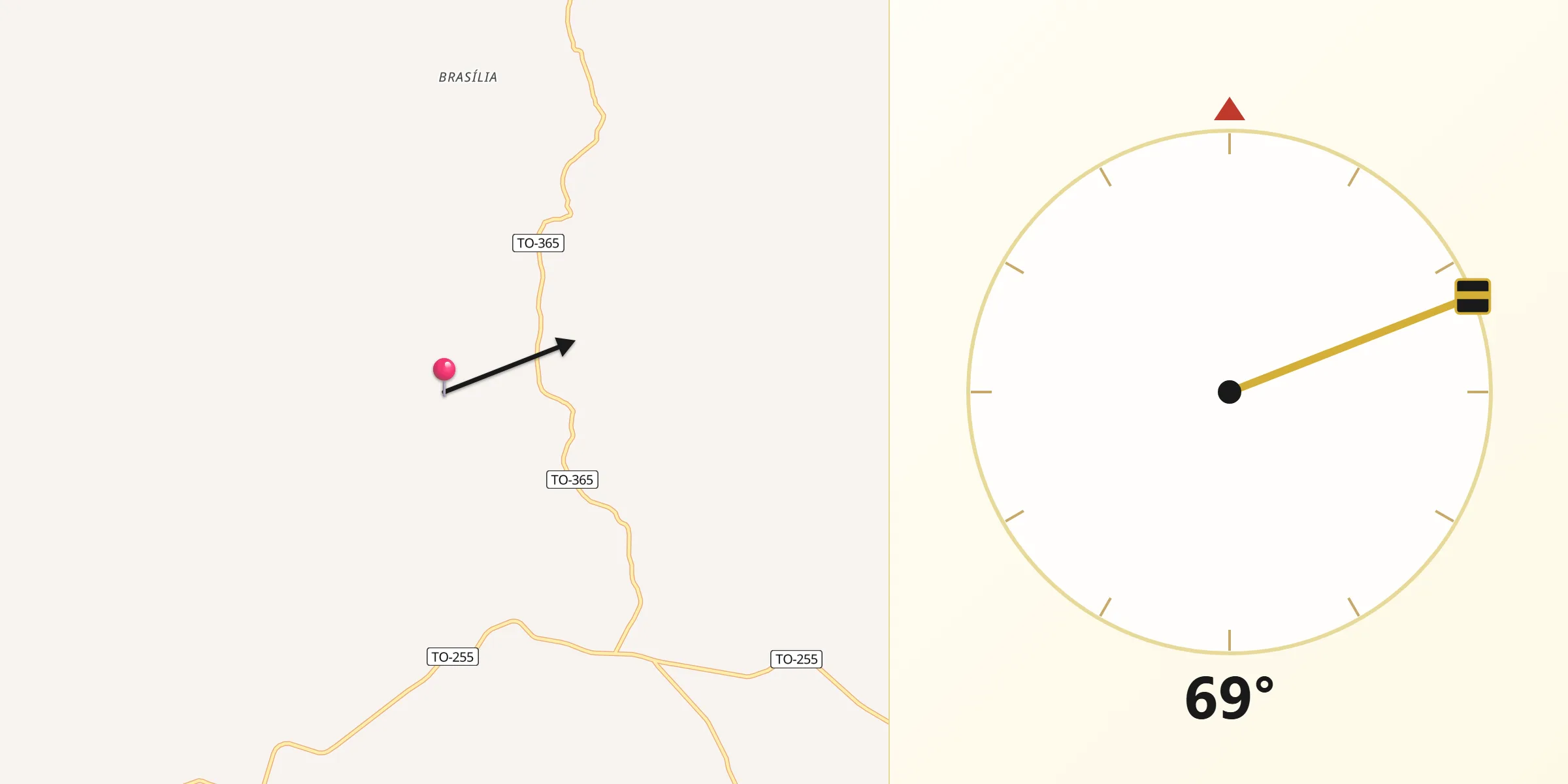 Direção da Qibla a partir de Monte do Carmo