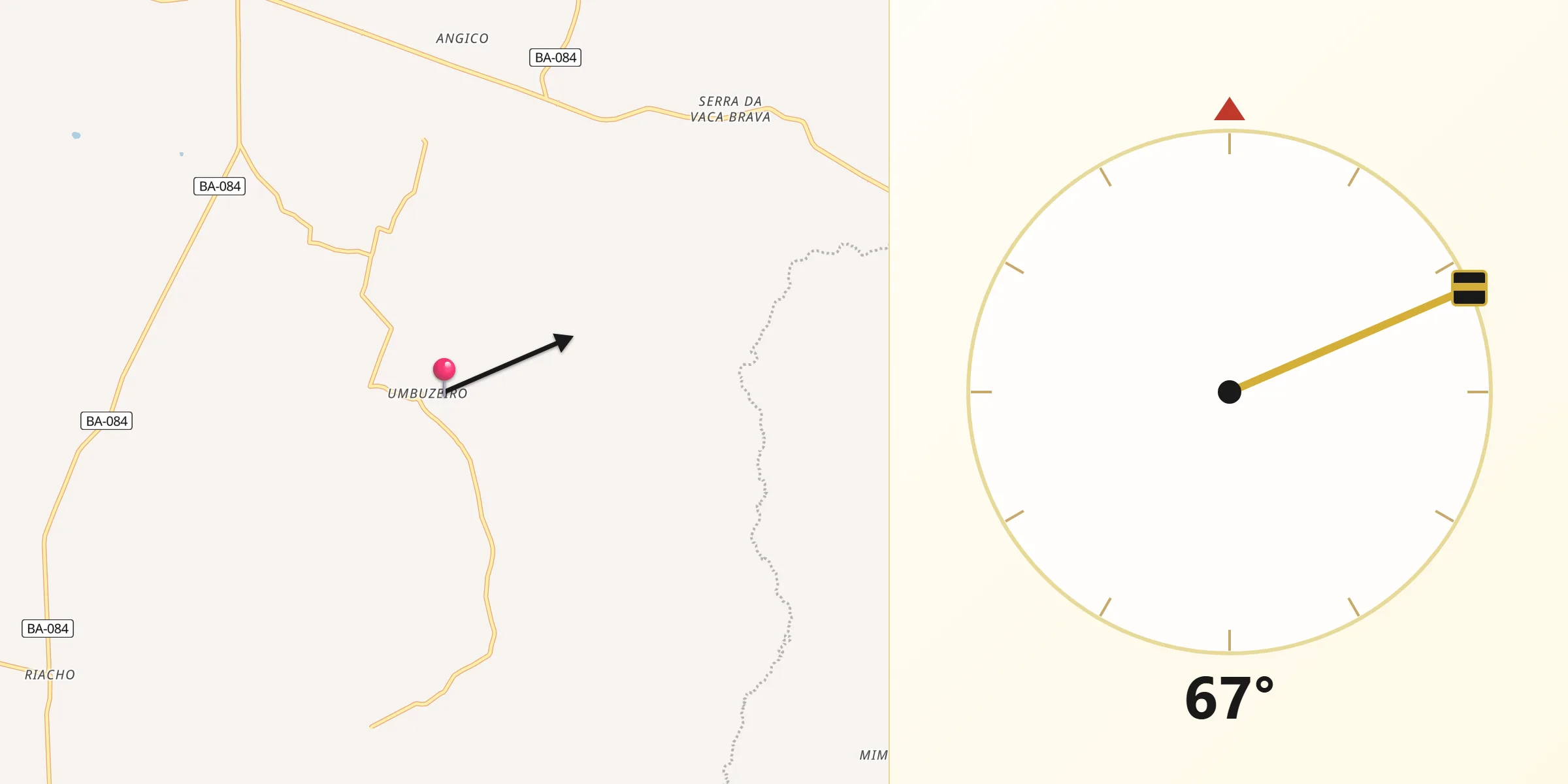 Direção da Qibla a partir de Heliópolis