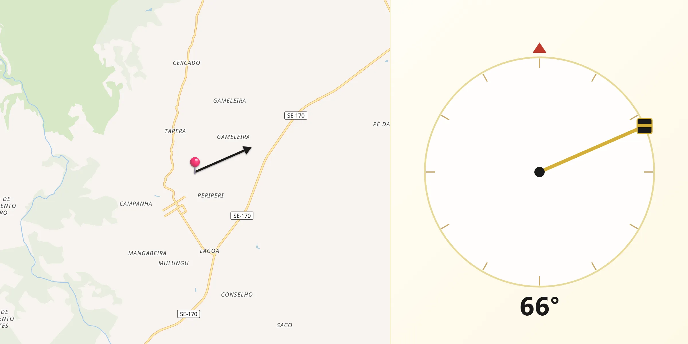Direção da Qibla a partir de São Domingos