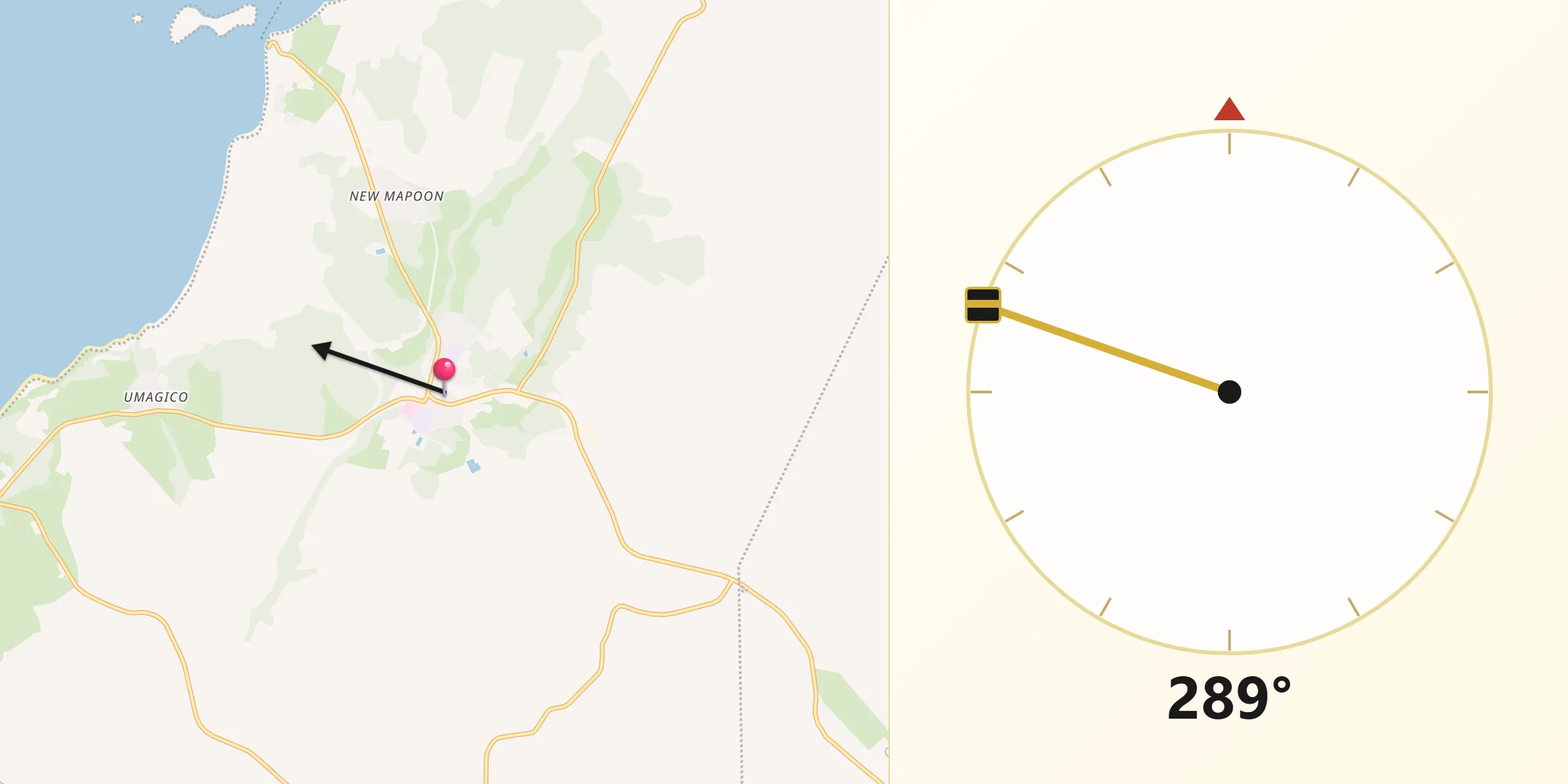 Qibla Direction from Bamaga