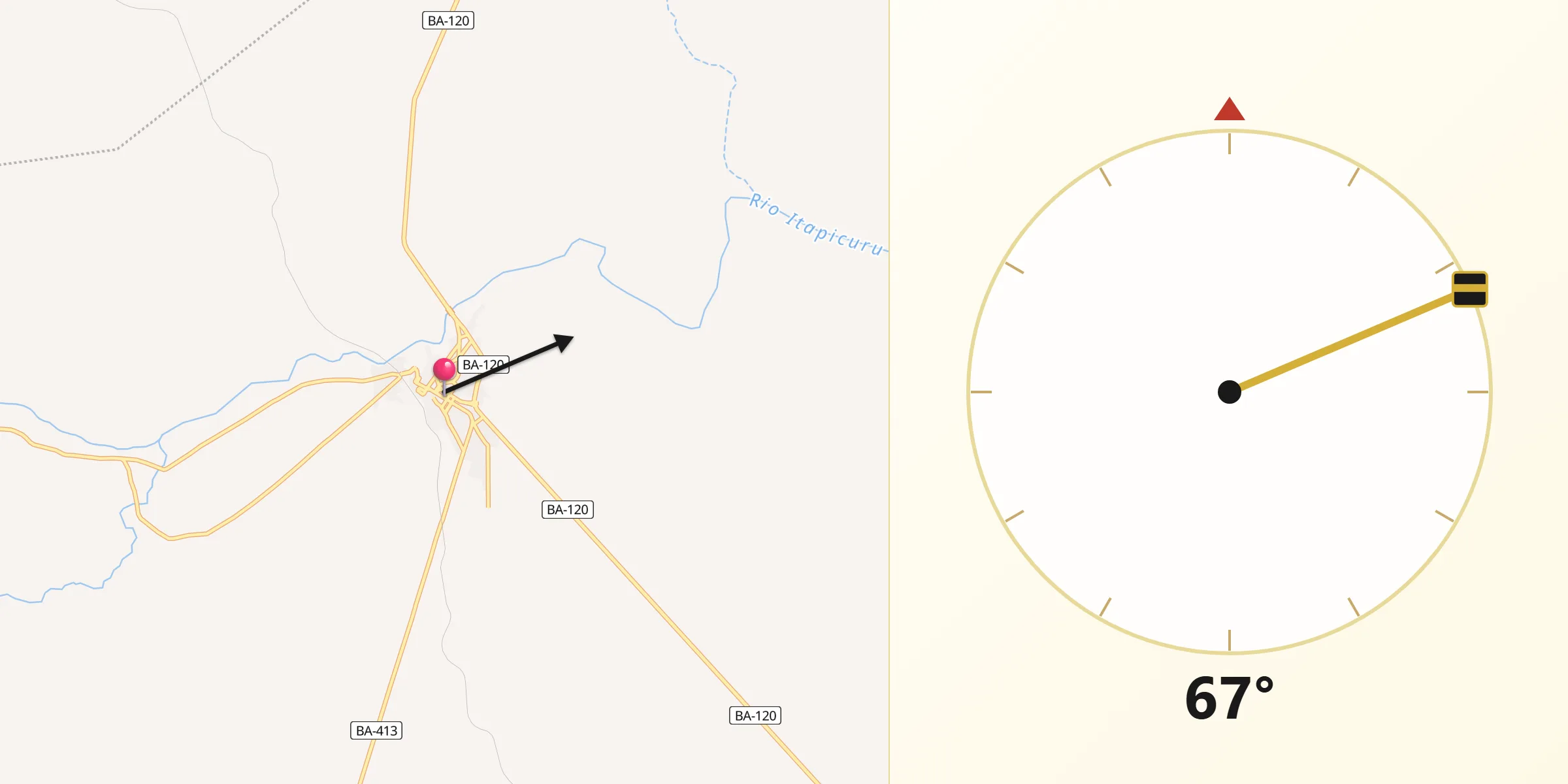 Direção da Qibla a partir de Queimadas