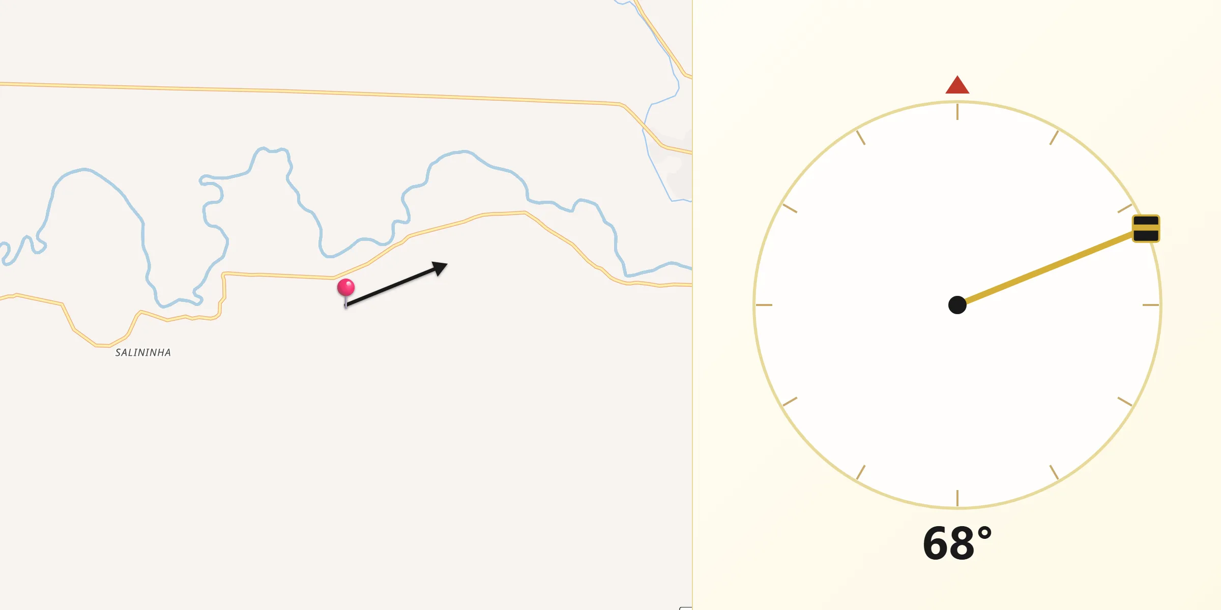Direção da Qibla a partir de Santa Rita de Cássia