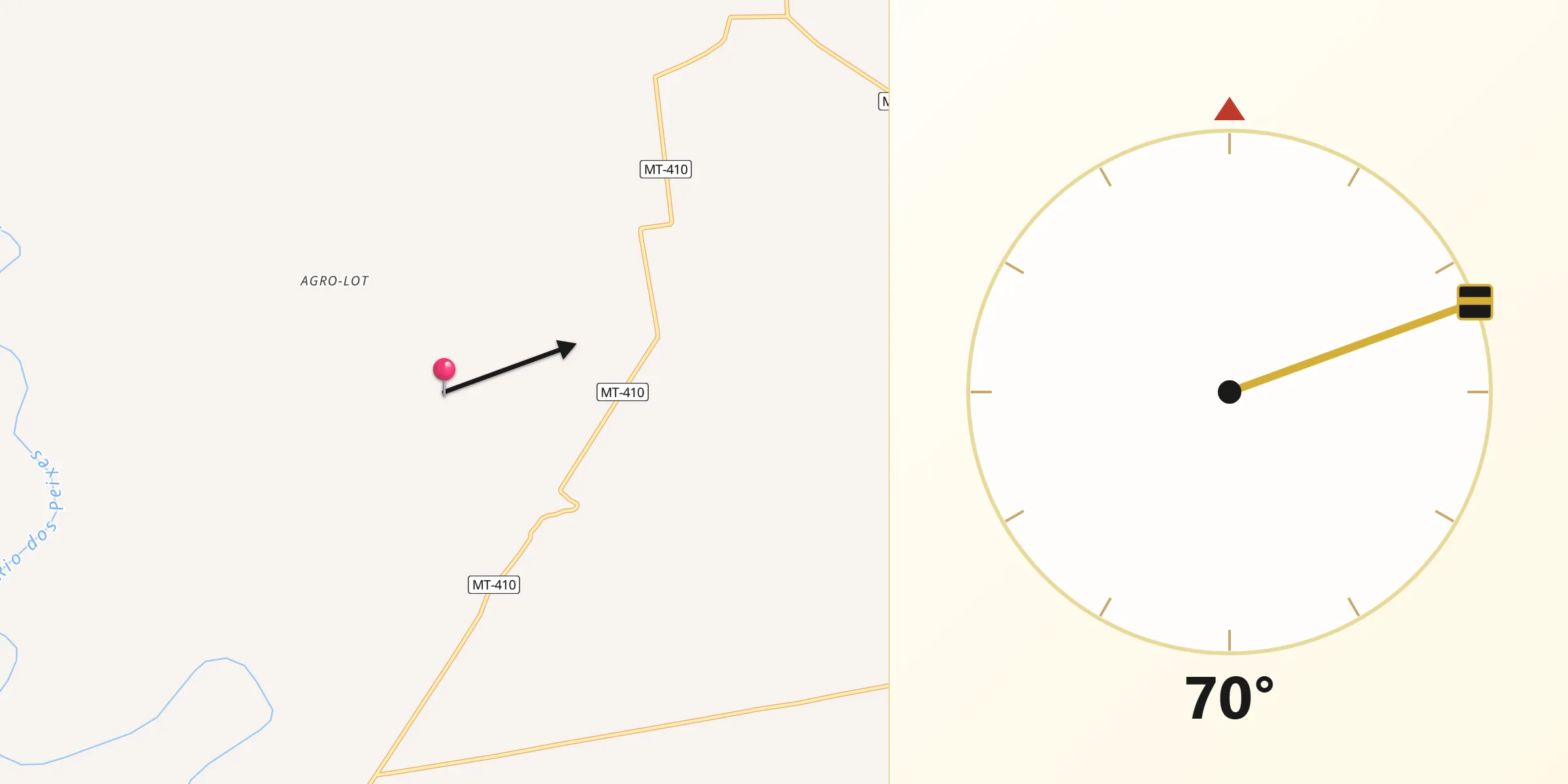 Direção da Qibla a partir de Tabaporã