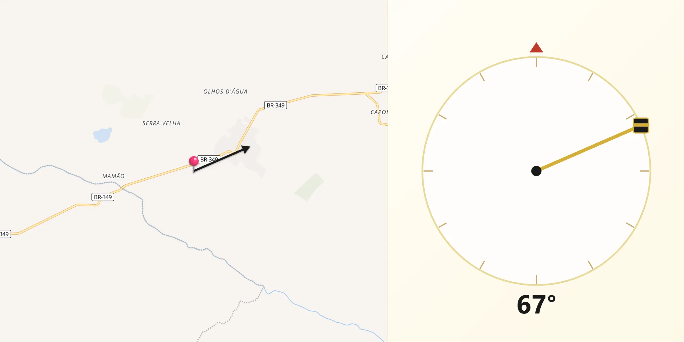 Direção da Qibla a partir de Itapicuru