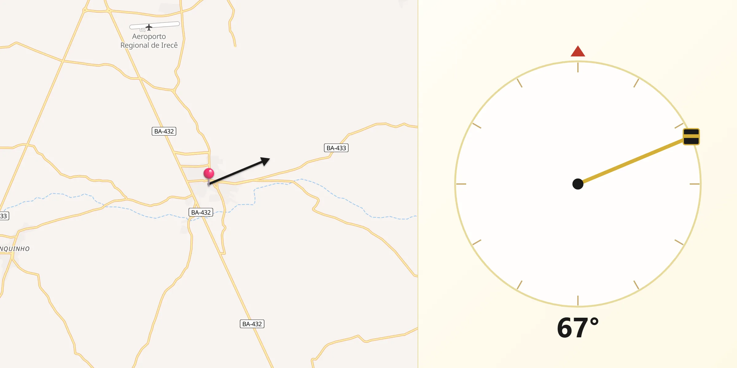 Direção da Qibla a partir de Lapão