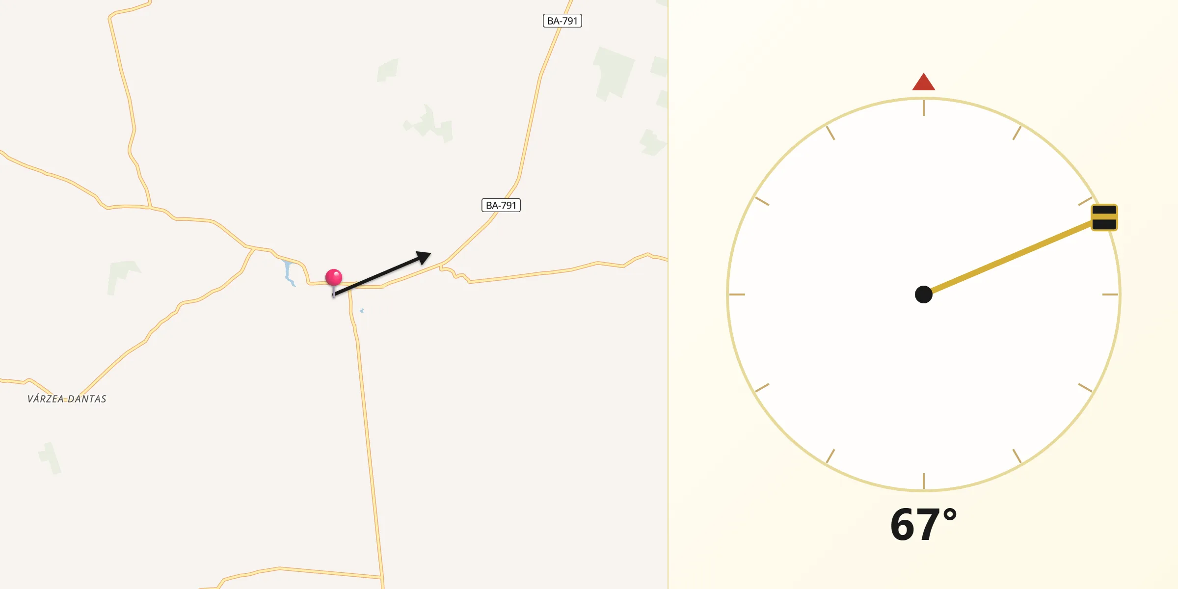 Direção da Qibla a partir de Quixabeira