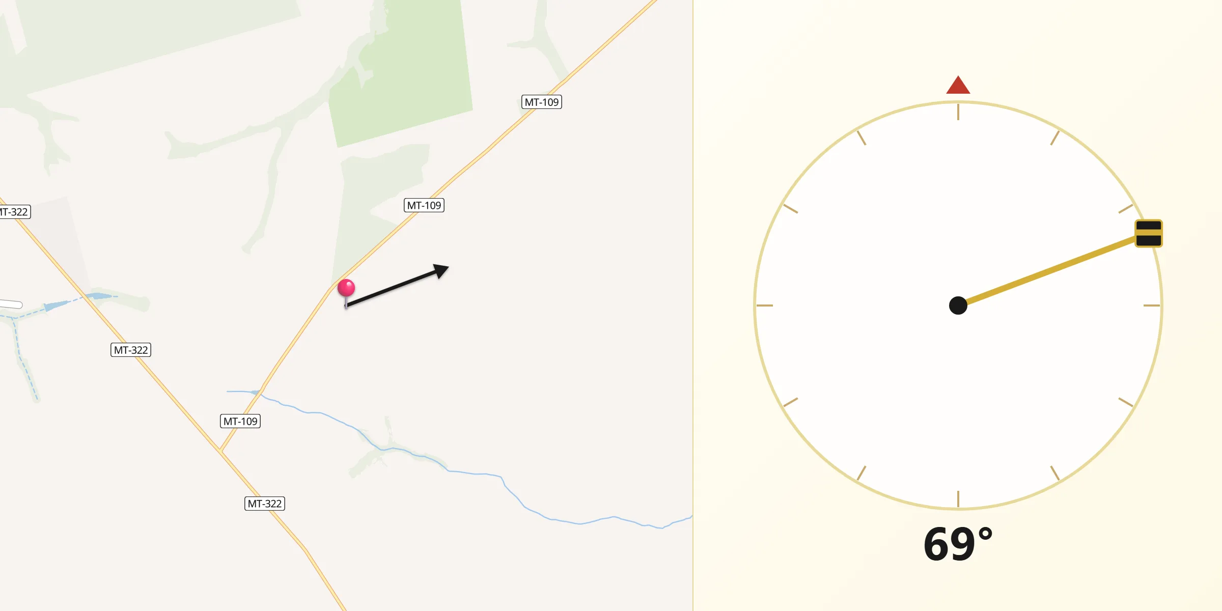 Direção da Qibla a partir de São Félix do Araguaia