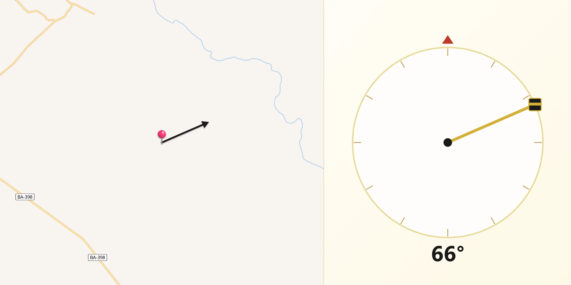 Direção da Qibla a partir de Crisópolis
