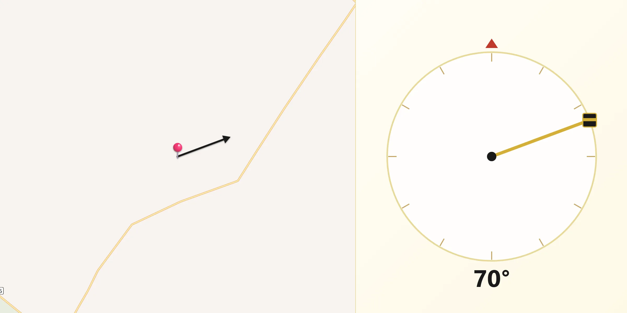 Direção da Qibla a partir de União do Sul