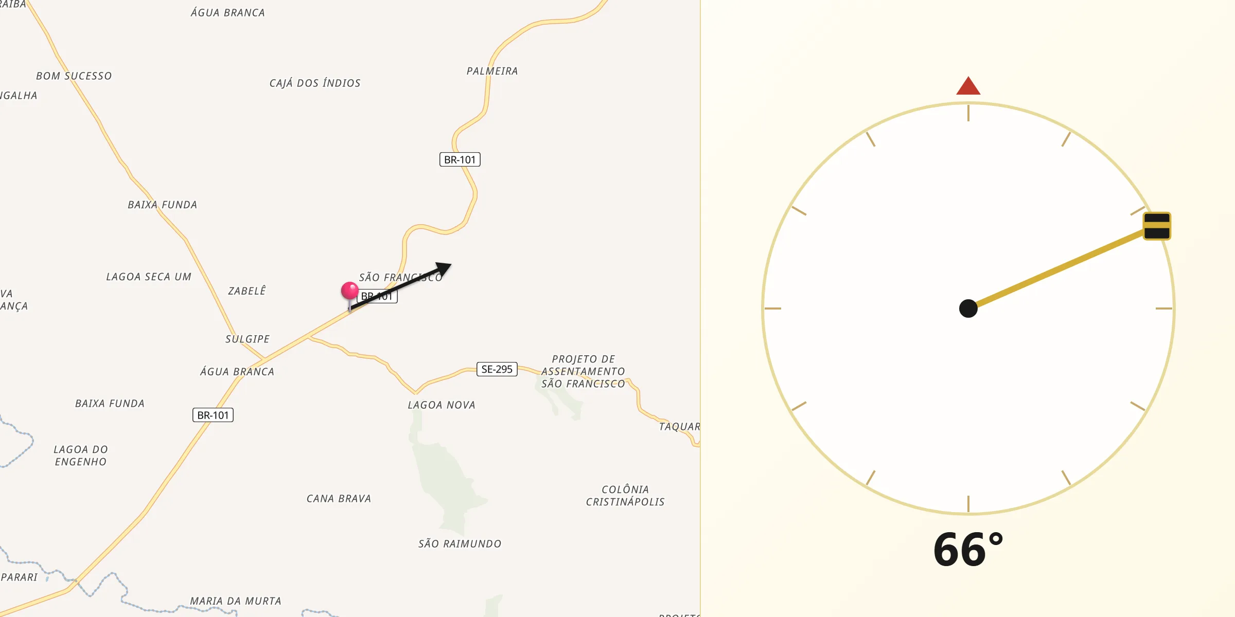 Direção da Qibla a partir de Cristinápolis