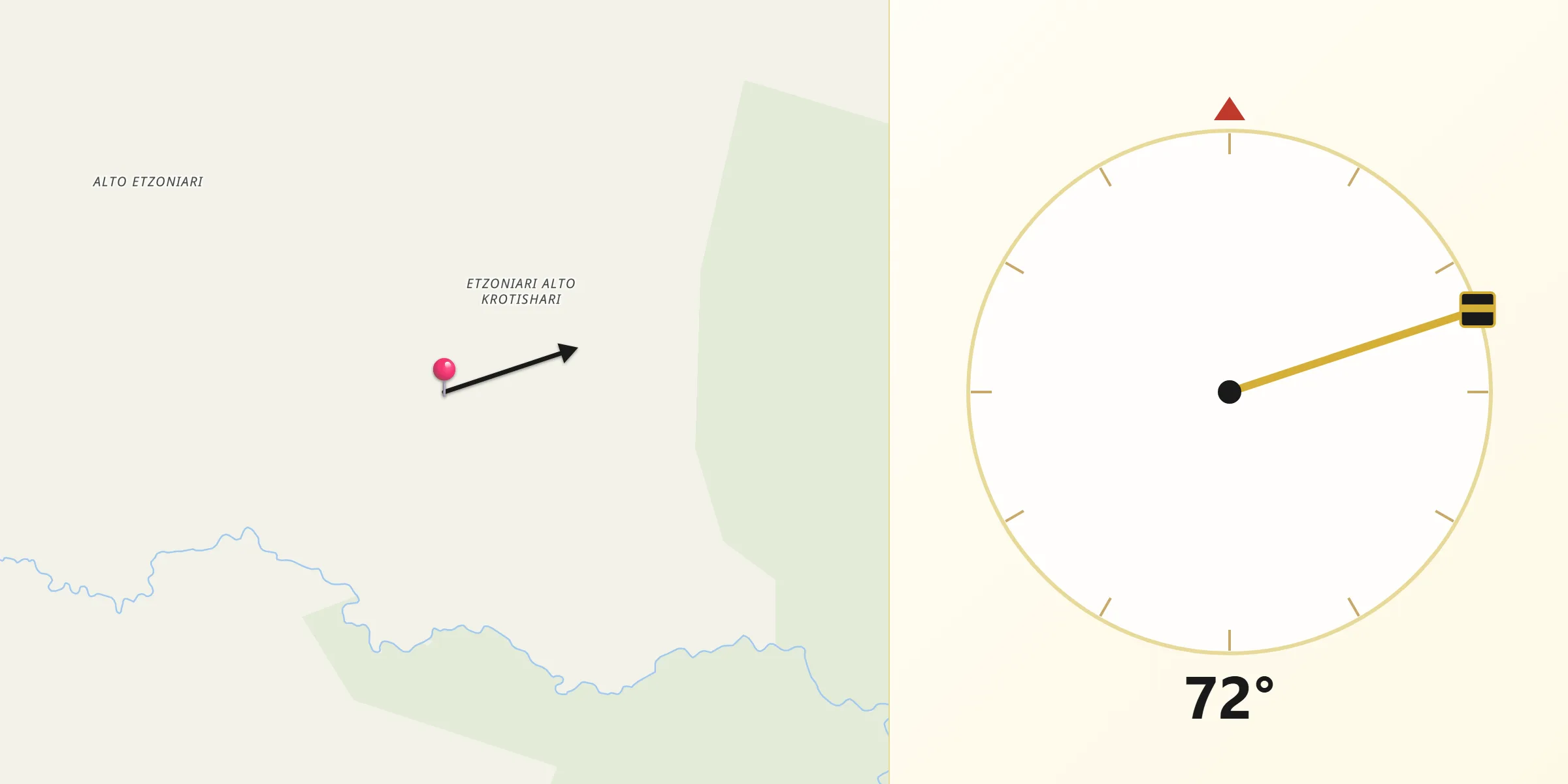 Dirección de la Qibla desde Provincia de Satipo