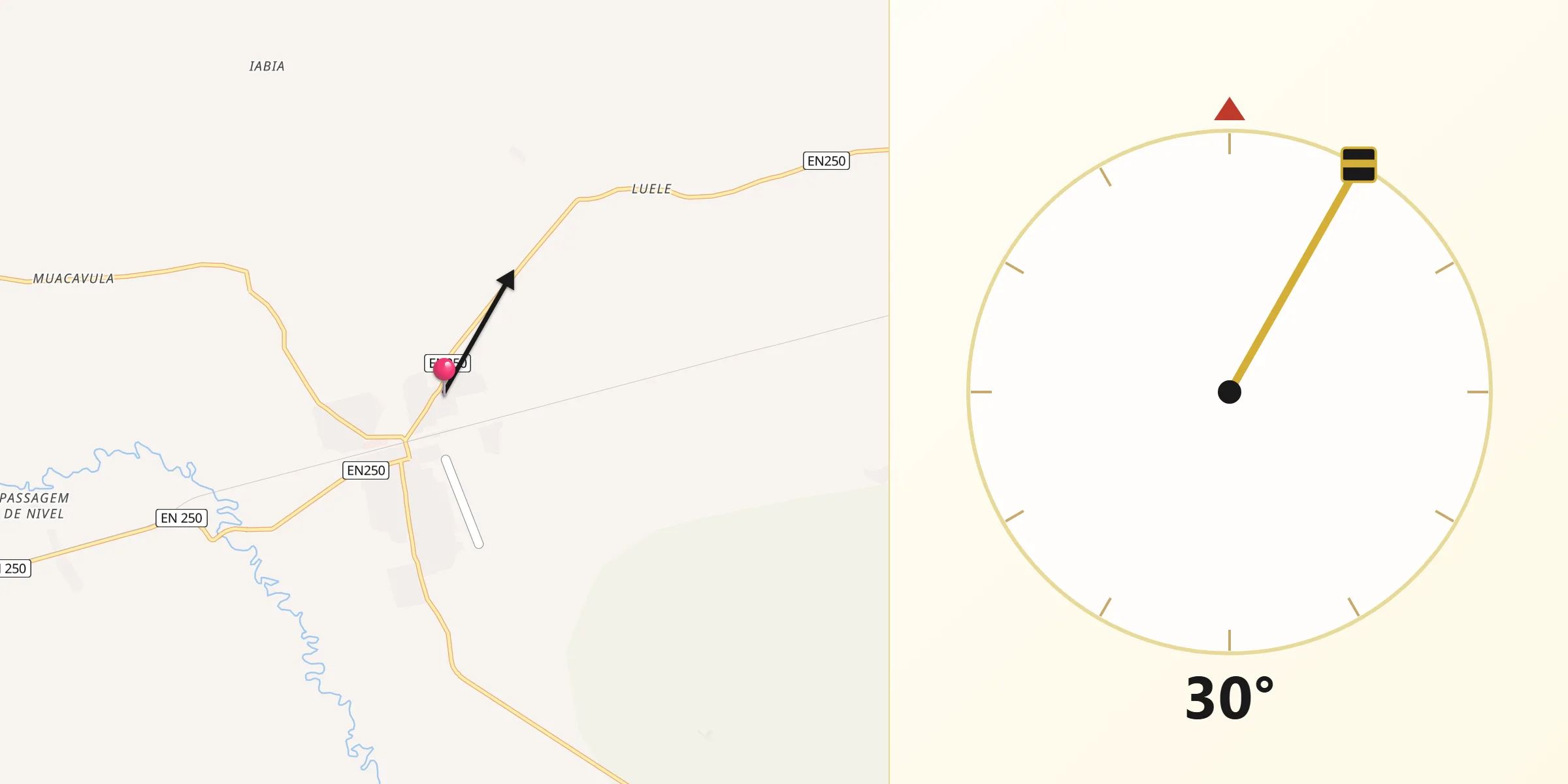 Direção da Qibla a partir de Lumeje