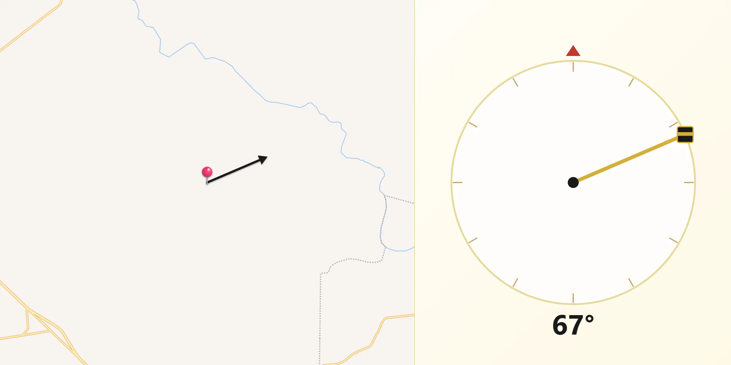 Direção da Qibla a partir de Nova Fátima