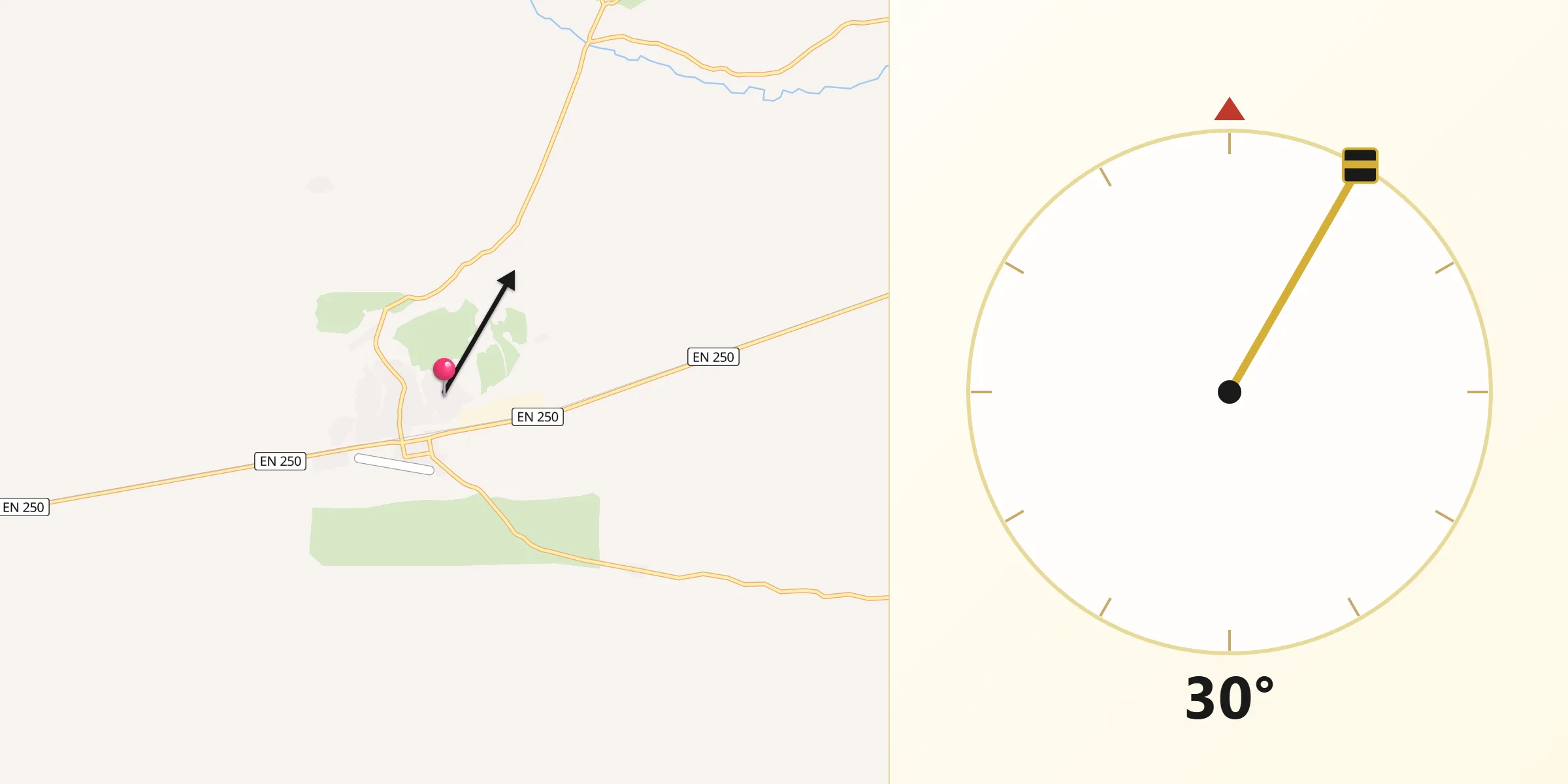 Direção da Qibla a partir de Léua