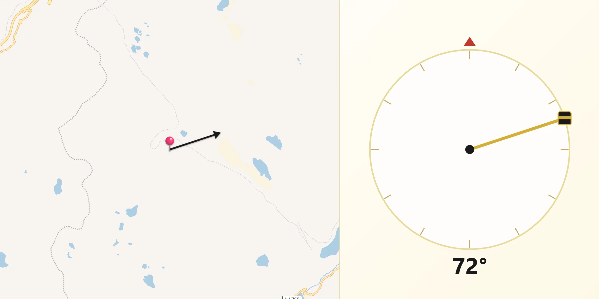 Dirección de la Qibla desde Provincia de Yauli