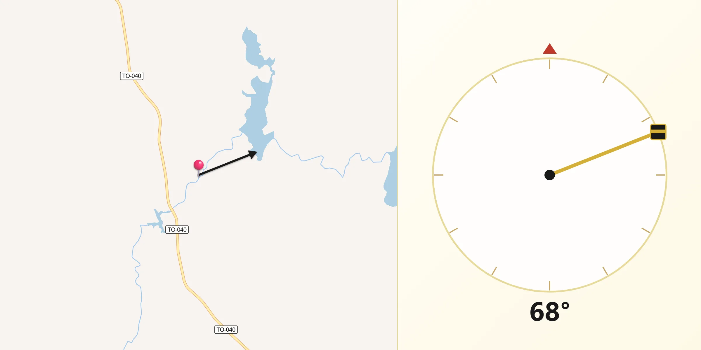 Direção da Qibla a partir de Dianópolis