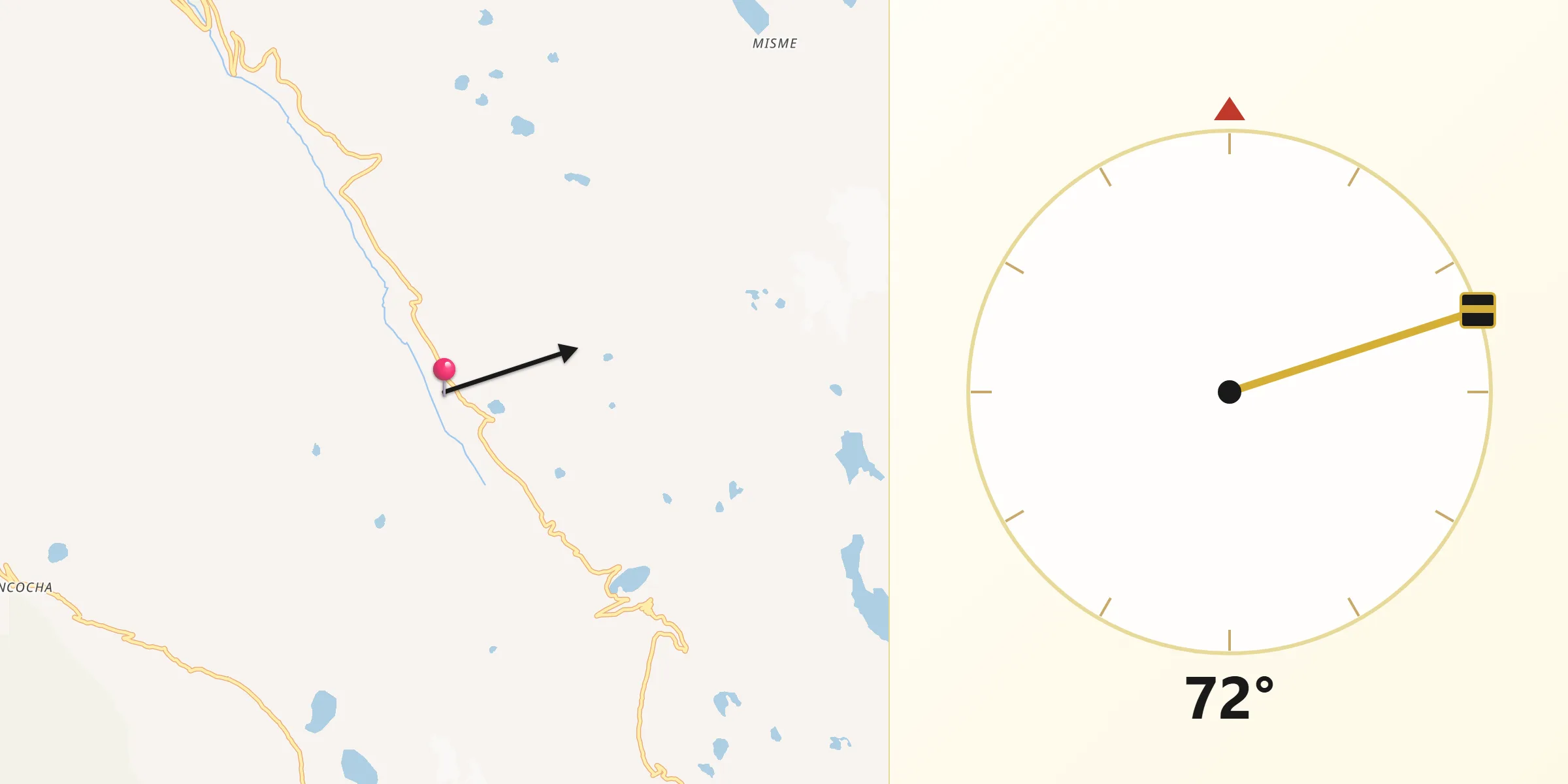 Dirección de la Qibla desde Provincia de Concepción