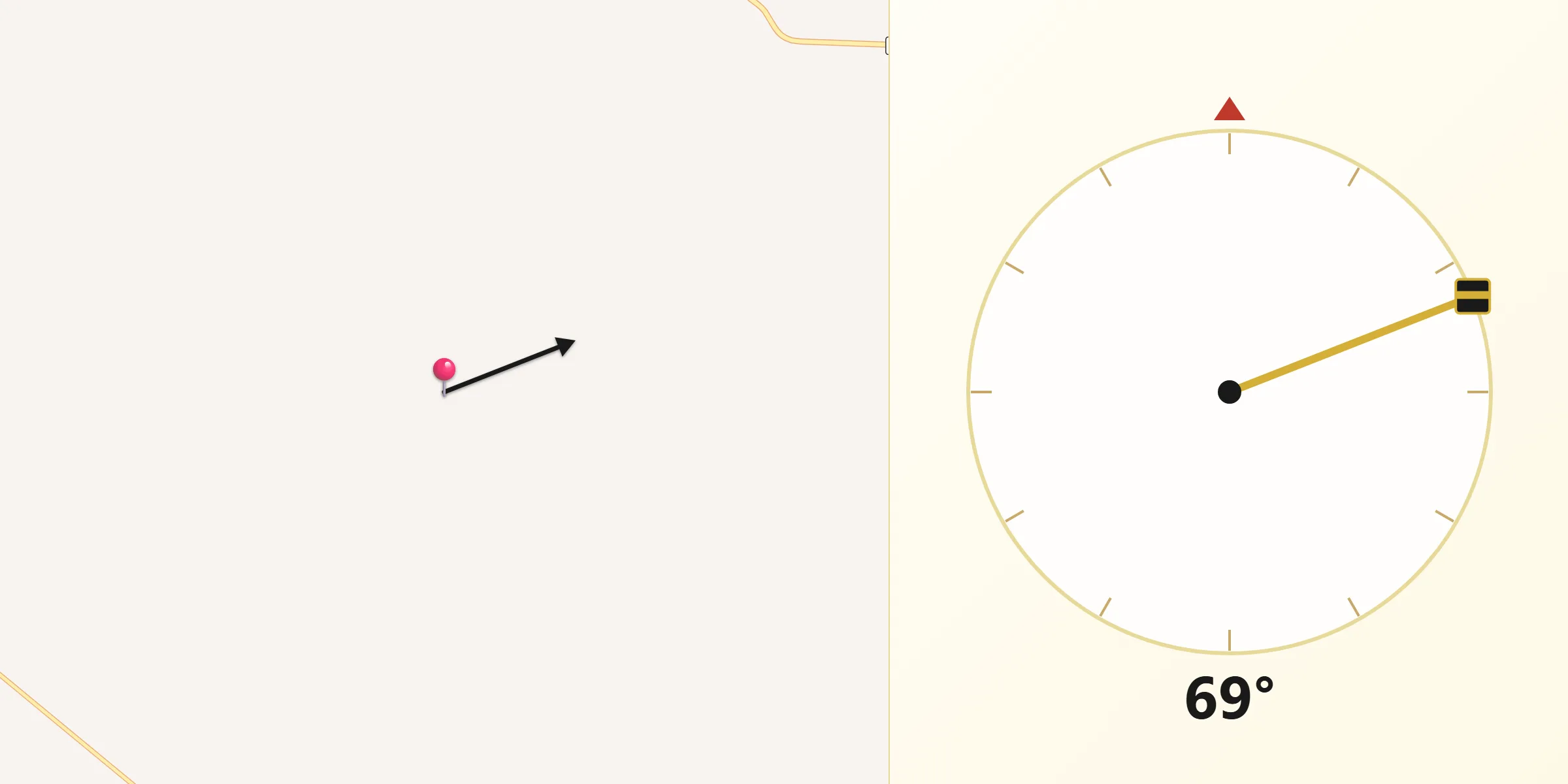 Direção da Qibla a partir de Natividade