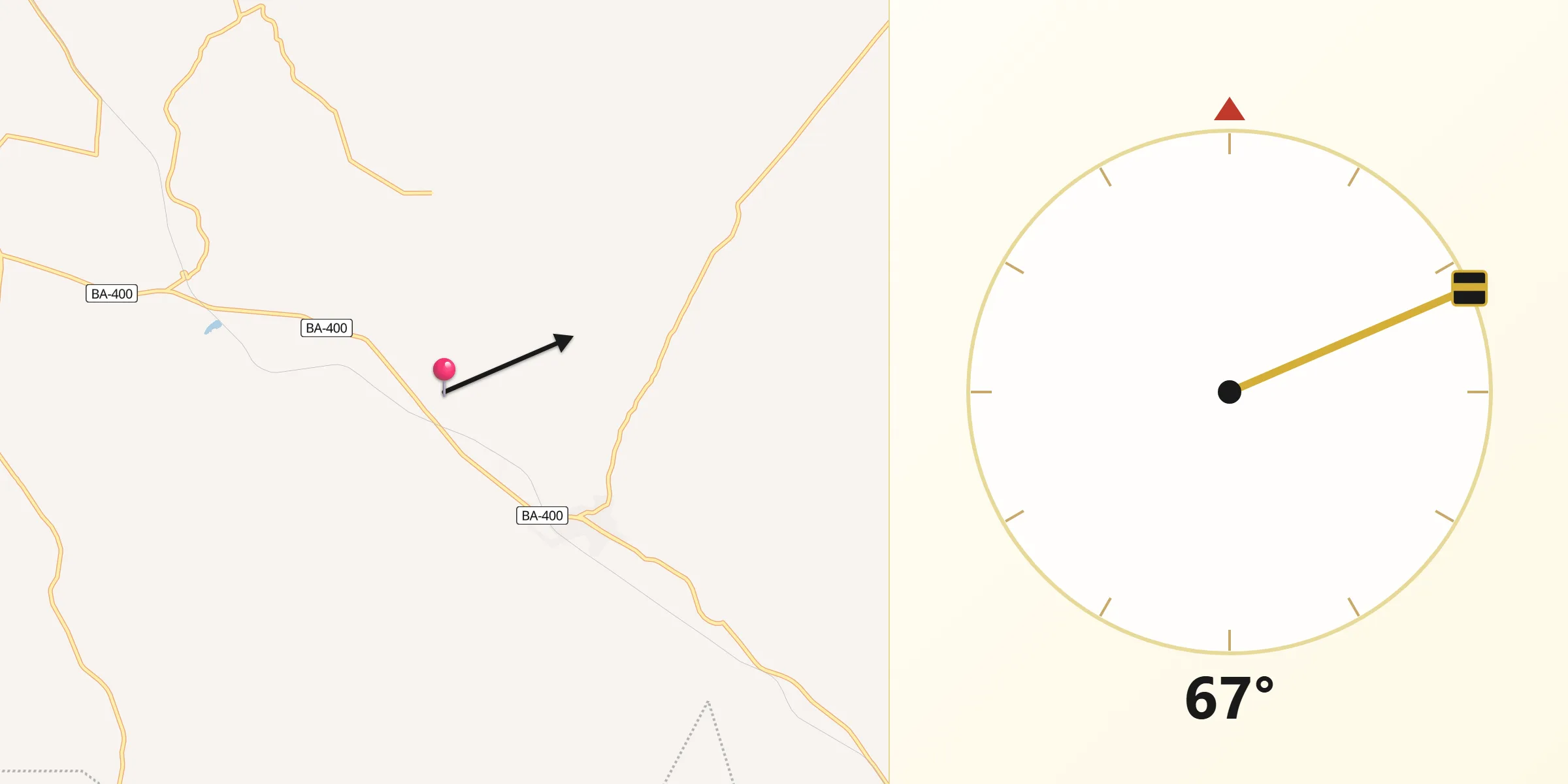 Direção da Qibla a partir de Lamarão