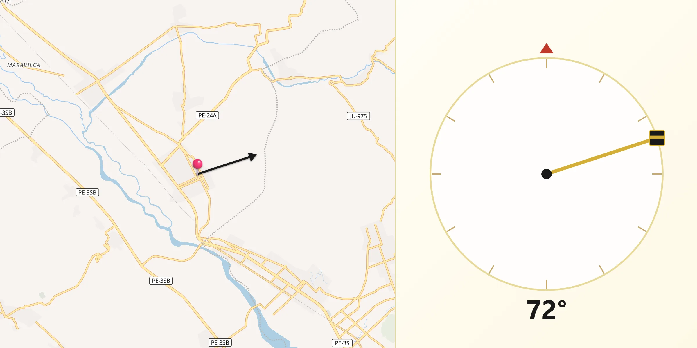 Dirección de la Qibla desde Concepción