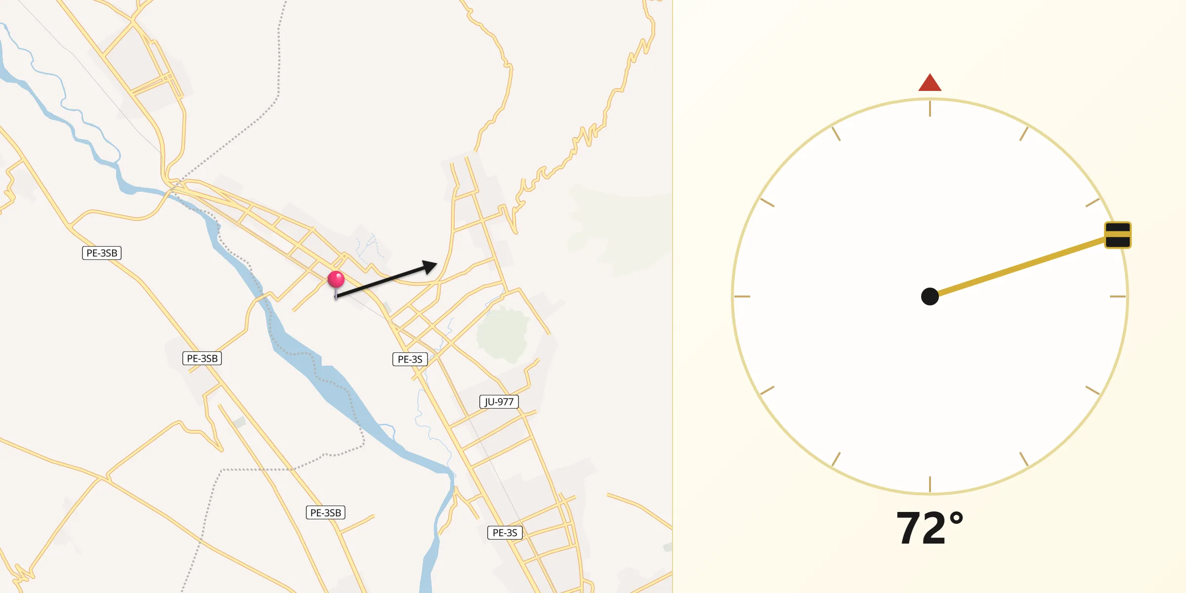 Dirección de la Qibla desde San Jerónimo