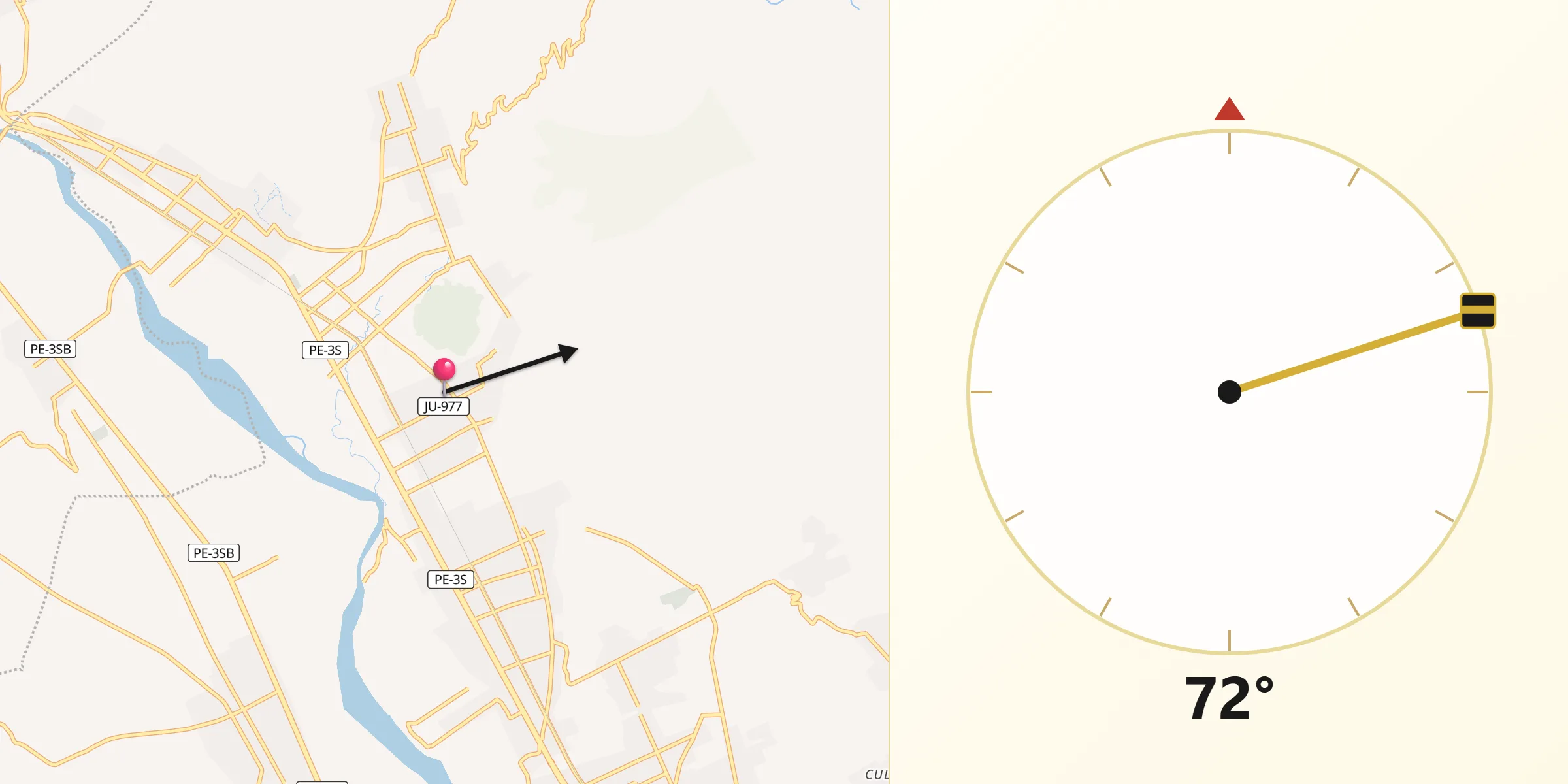 Dirección de la Qibla desde San Agustin