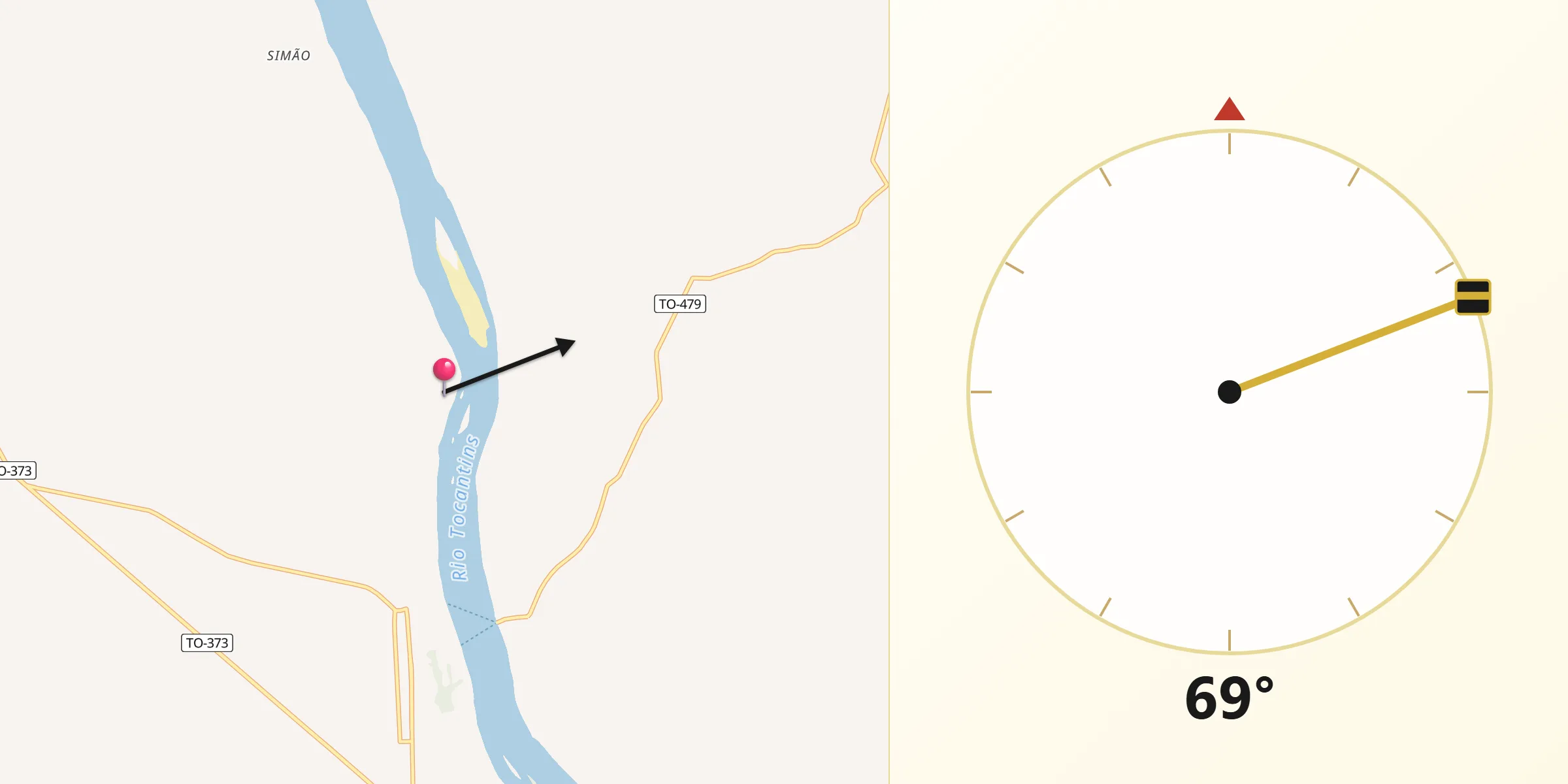 Direção da Qibla a partir de Peixe