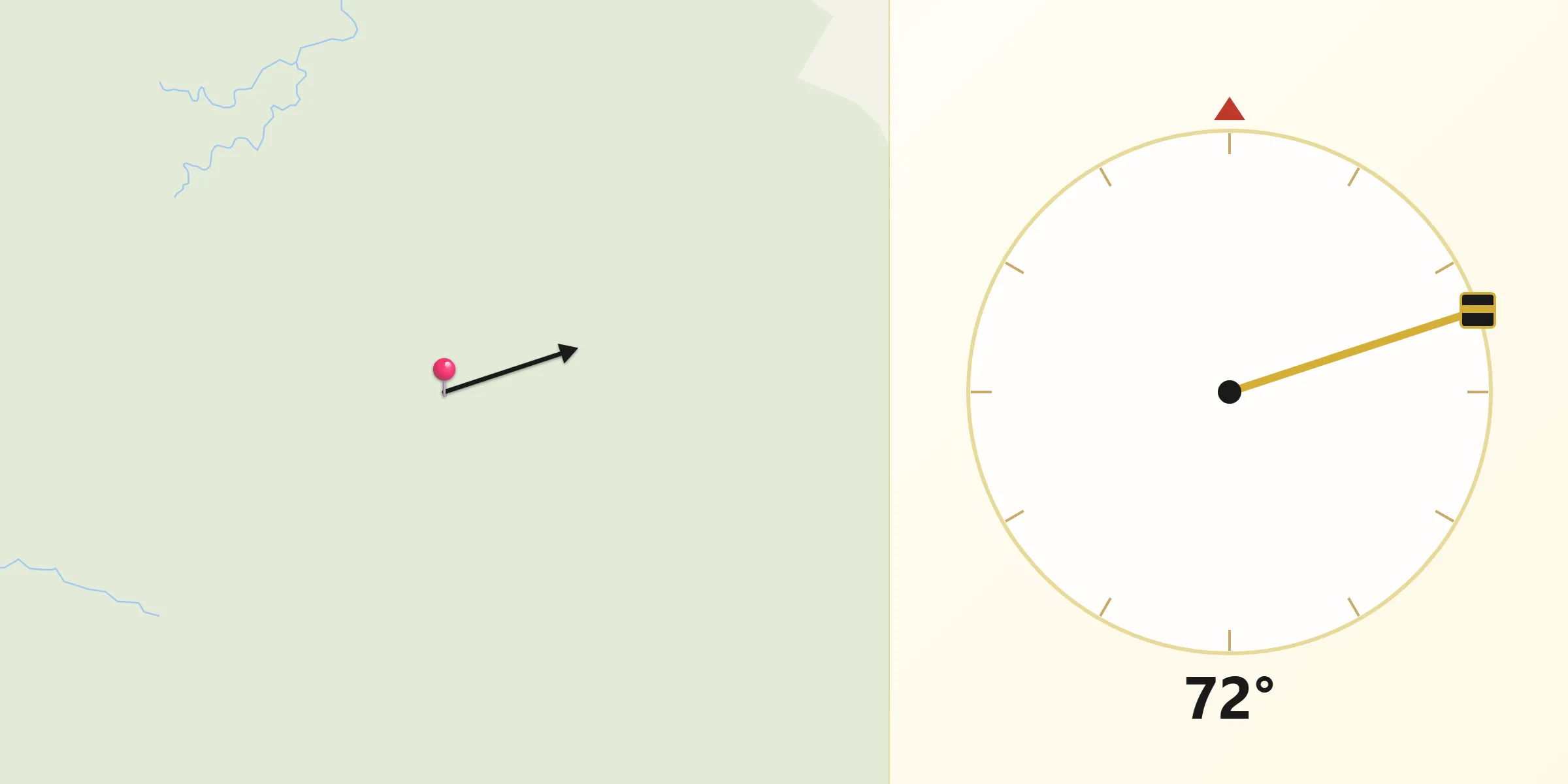 Dirección de la Qibla desde Provincia de La Convención