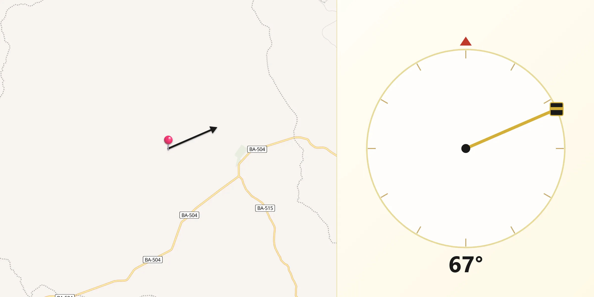 Direção da Qibla a partir de Ouriçangas