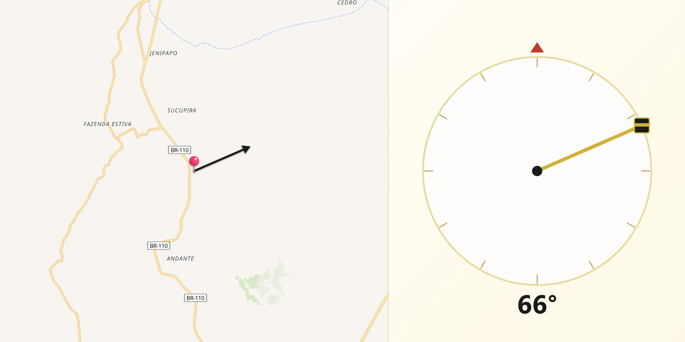 Direção da Qibla a partir de Alagoinhas