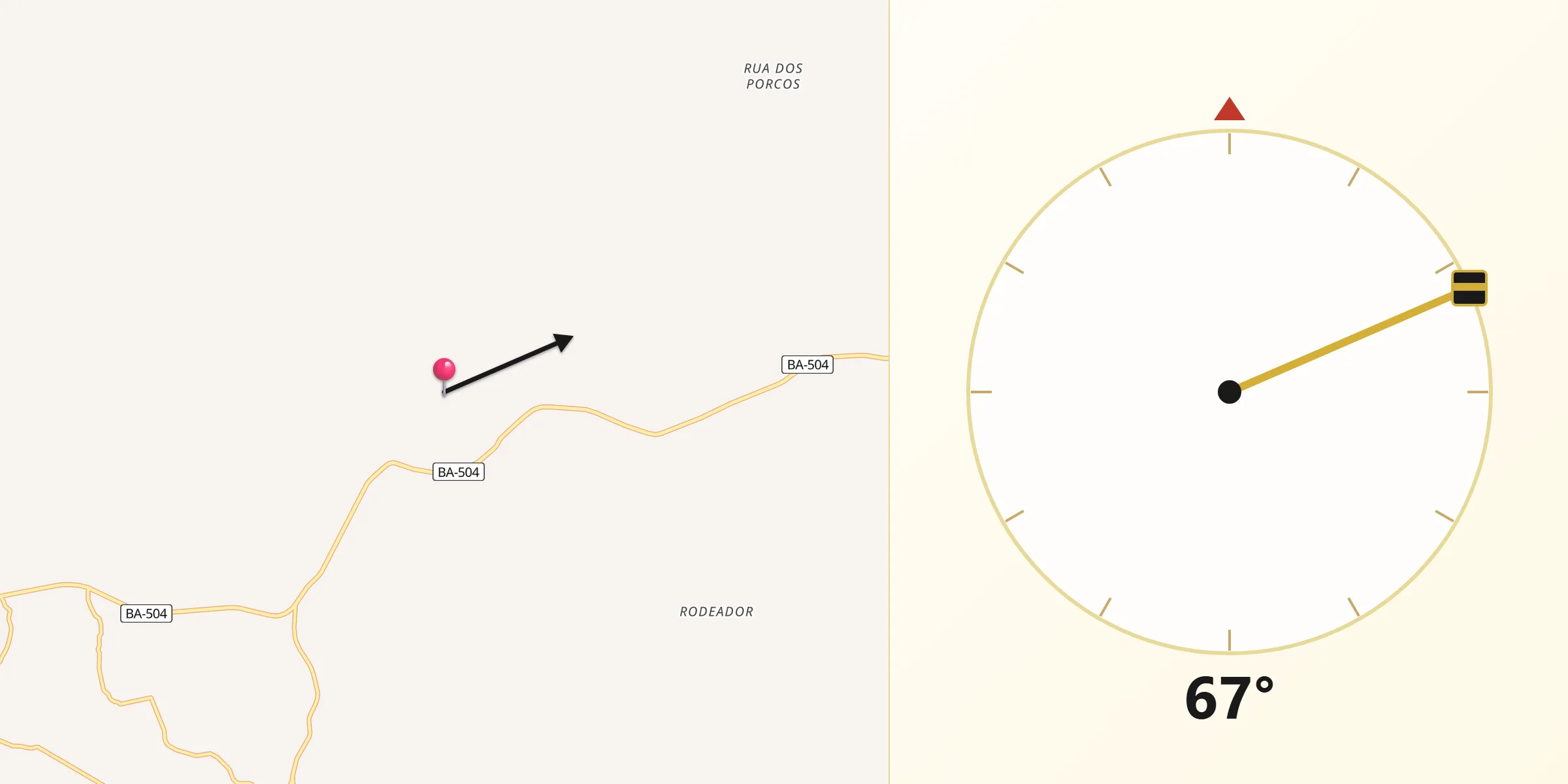 Direção da Qibla a partir de Santanópolis