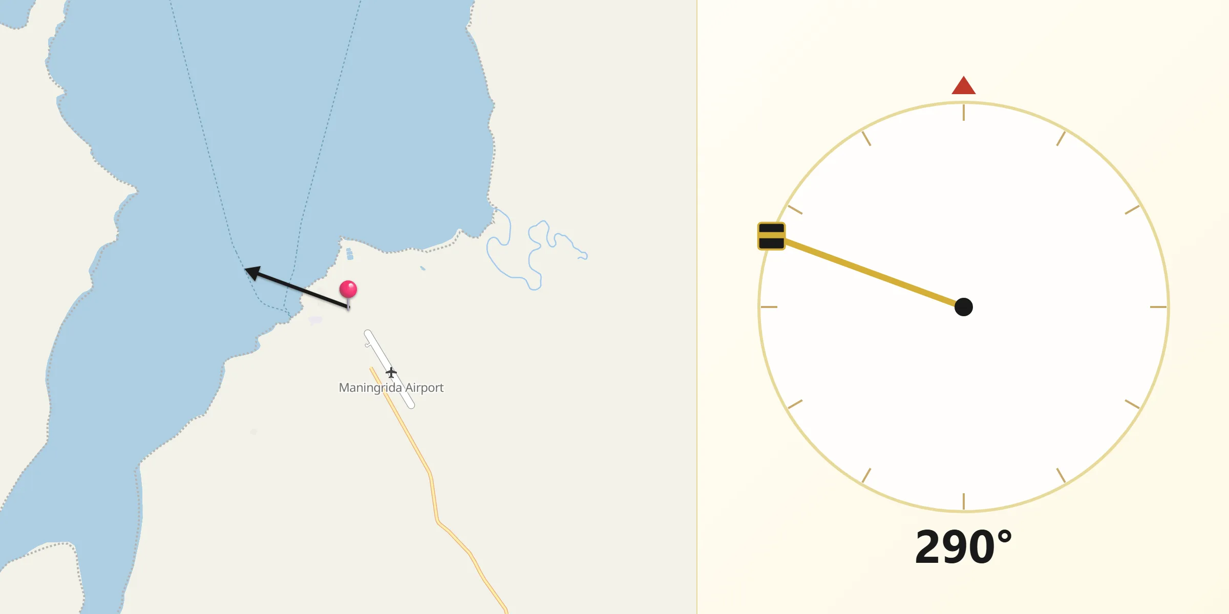 Qibla Direction from Maningrida