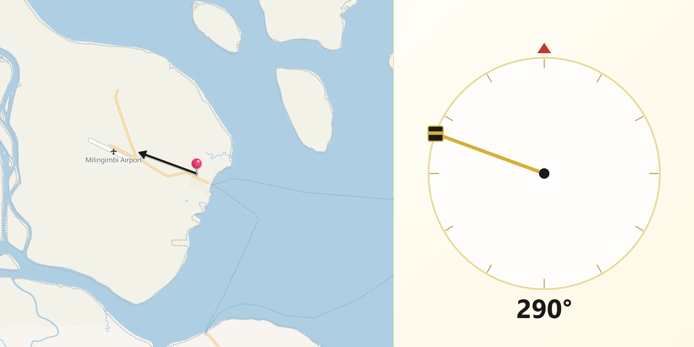 Qibla Direction from Milingimbi