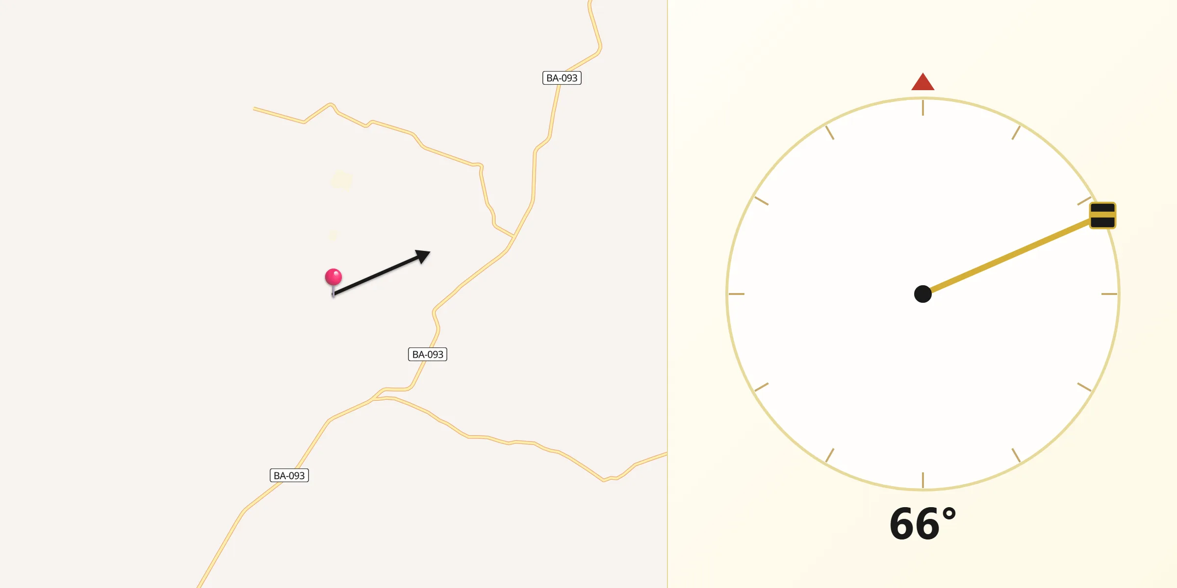 Direção da Qibla a partir de Araçás