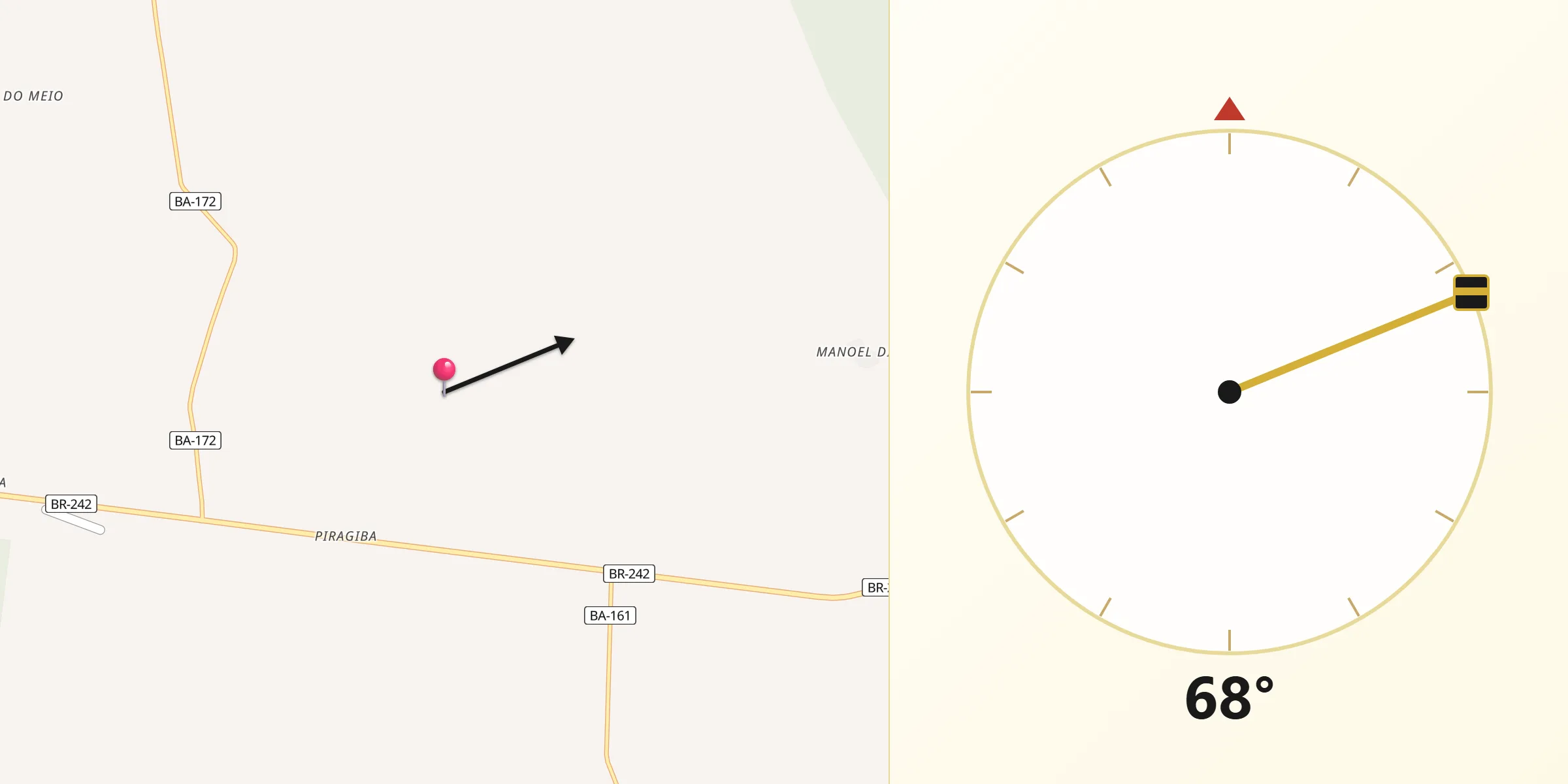 Direção da Qibla a partir de Muquém de São Francisco