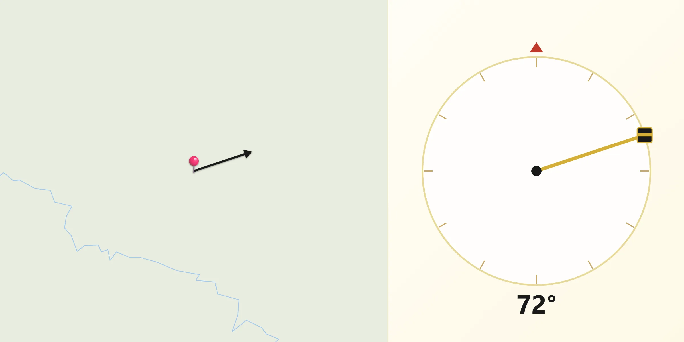 Dirección de la Qibla desde Provincia de Tambopata