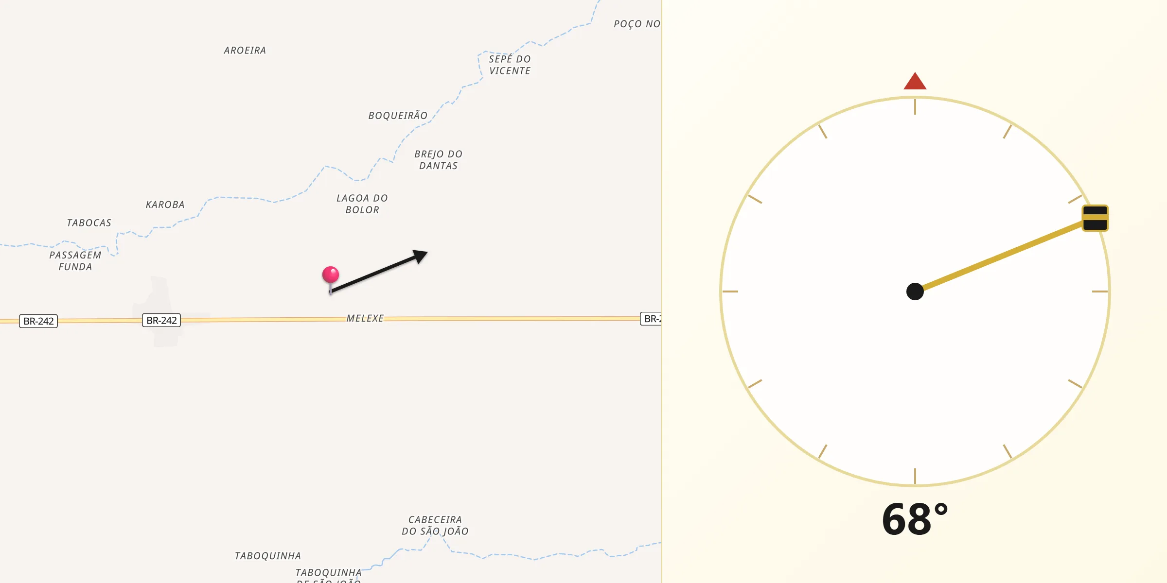 Direção da Qibla a partir de Cristópolis
