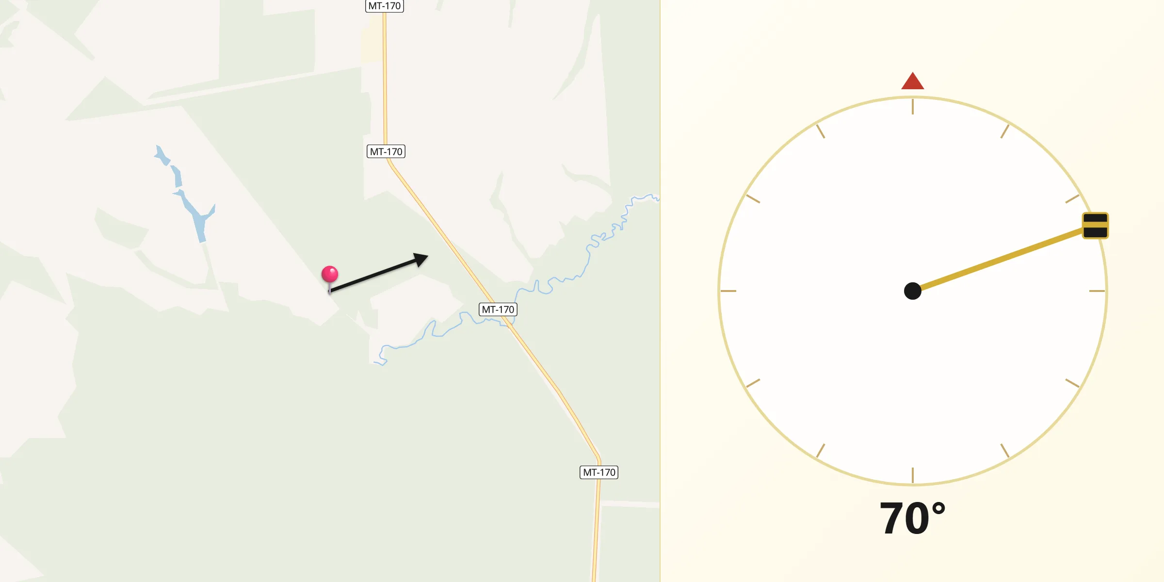 Direção da Qibla a partir de Brasnorte
