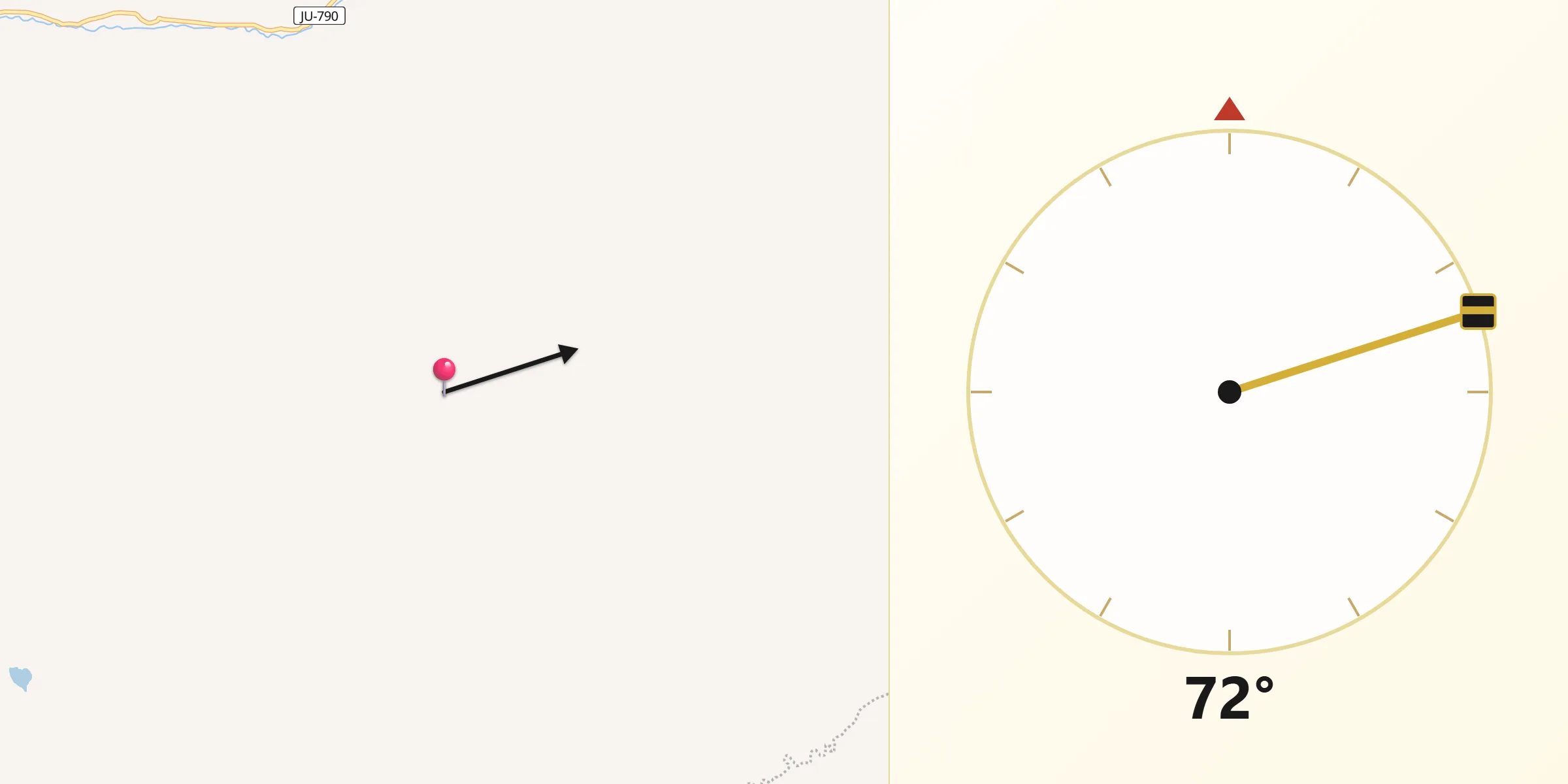 Dirección de la Qibla desde Provincia de Chupaca