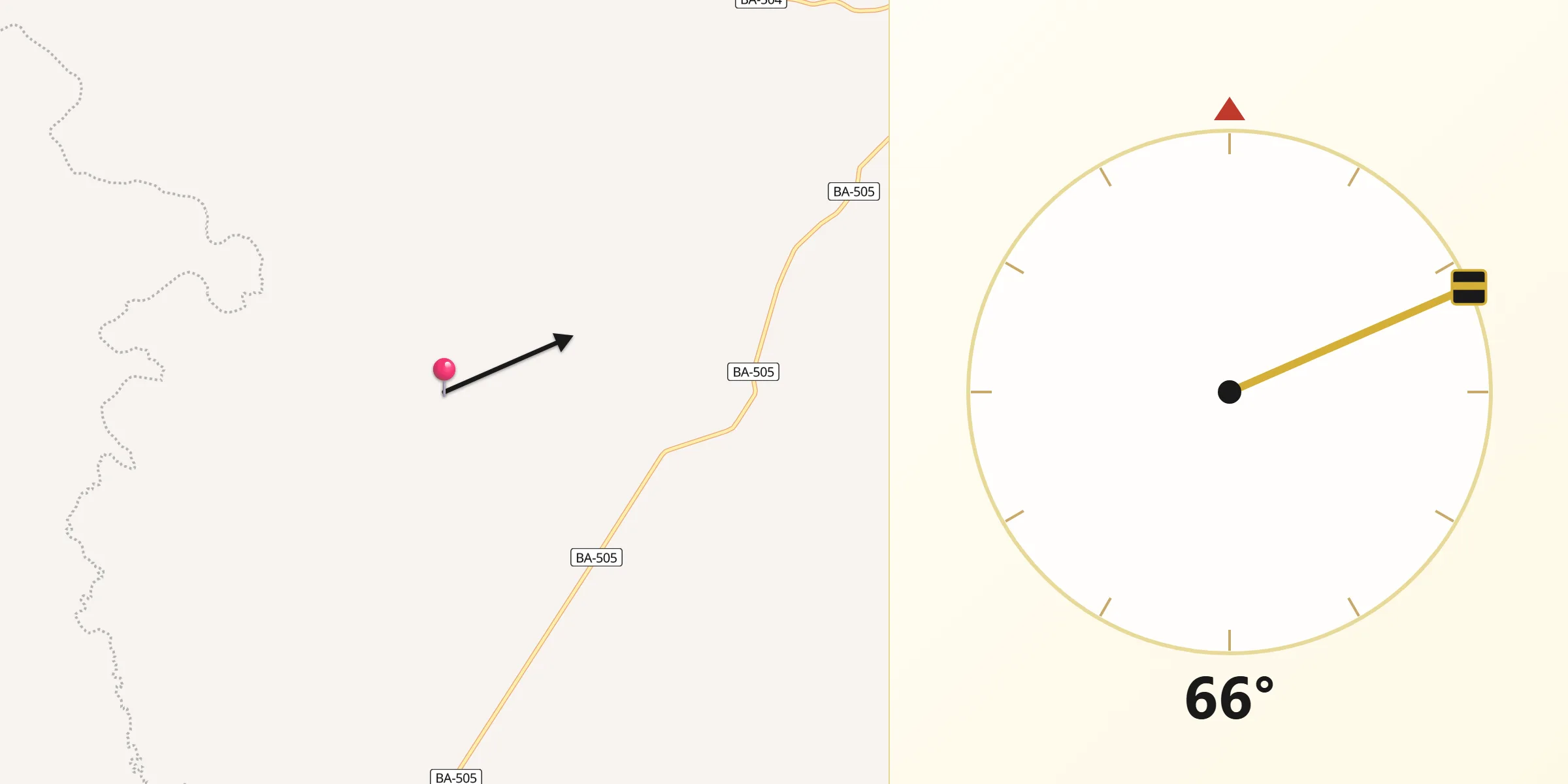 Direção da Qibla a partir de Itanagra