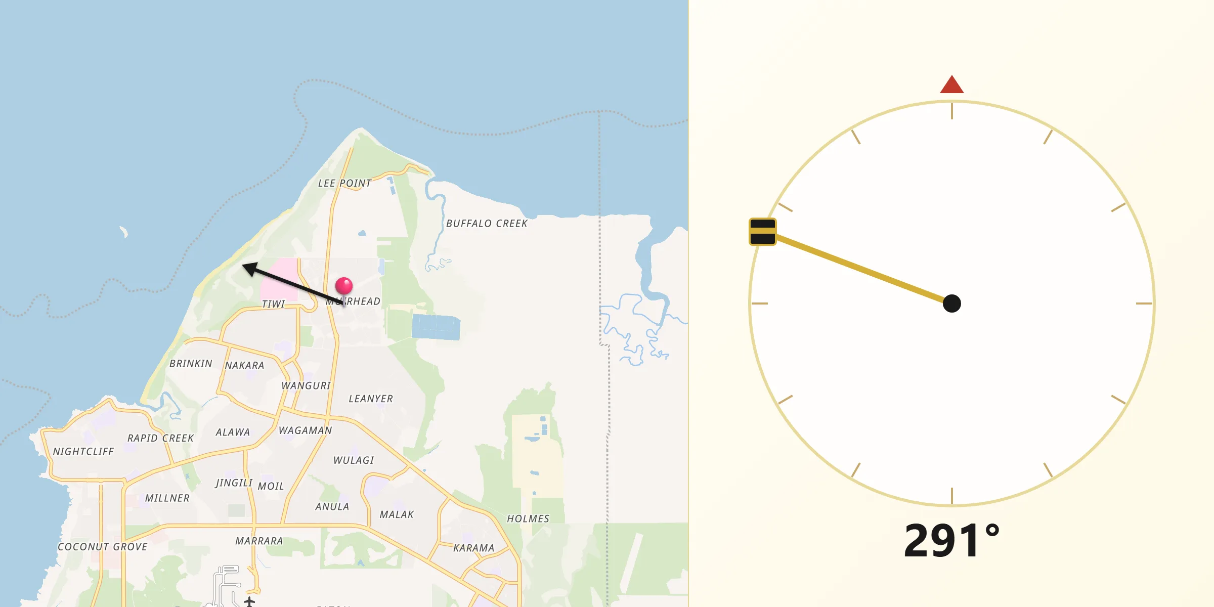 Qibla Direction from Muirhead